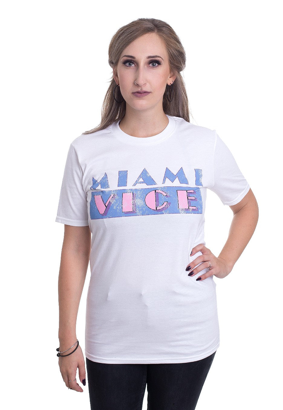 Miami Vice - Distressed Logo White - T-Shirt | Women-Image