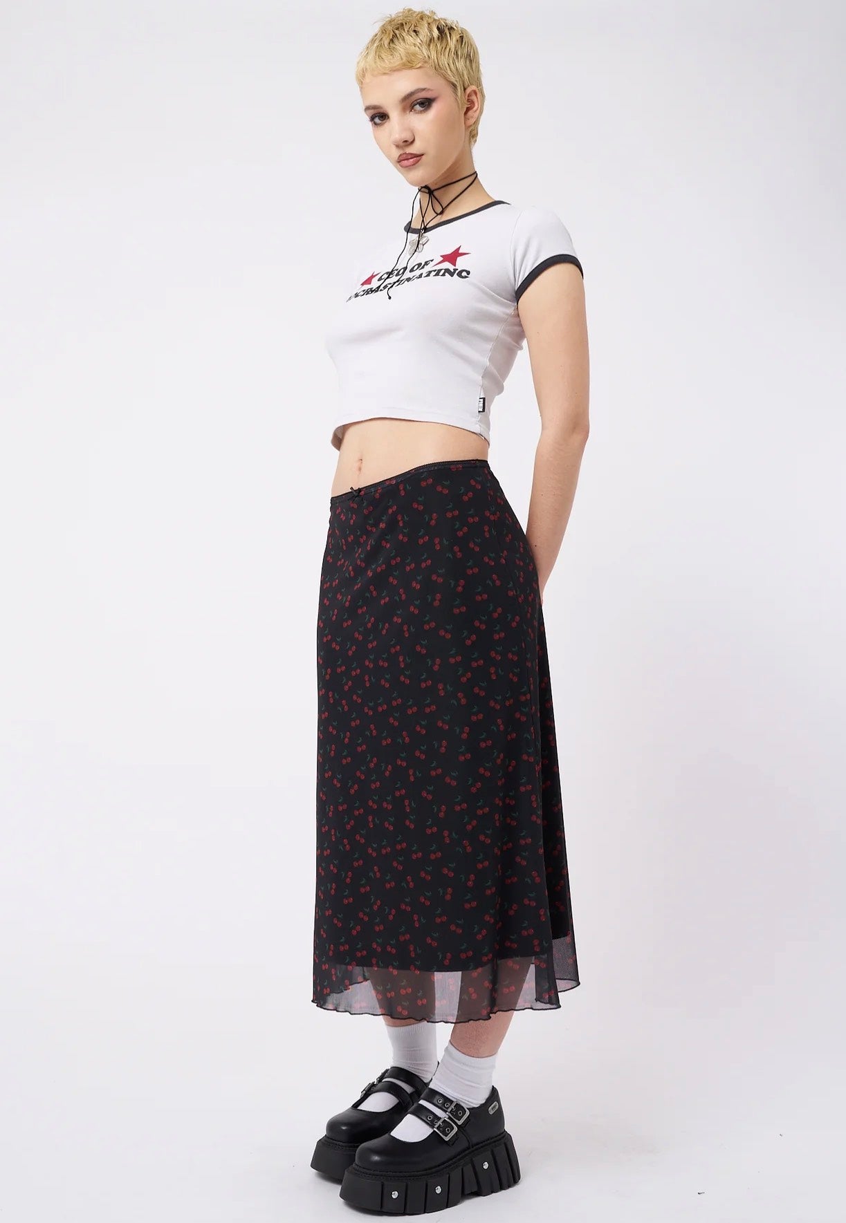 Minga London - Cherry Cola Mesh Black - Skirt | Women-Image