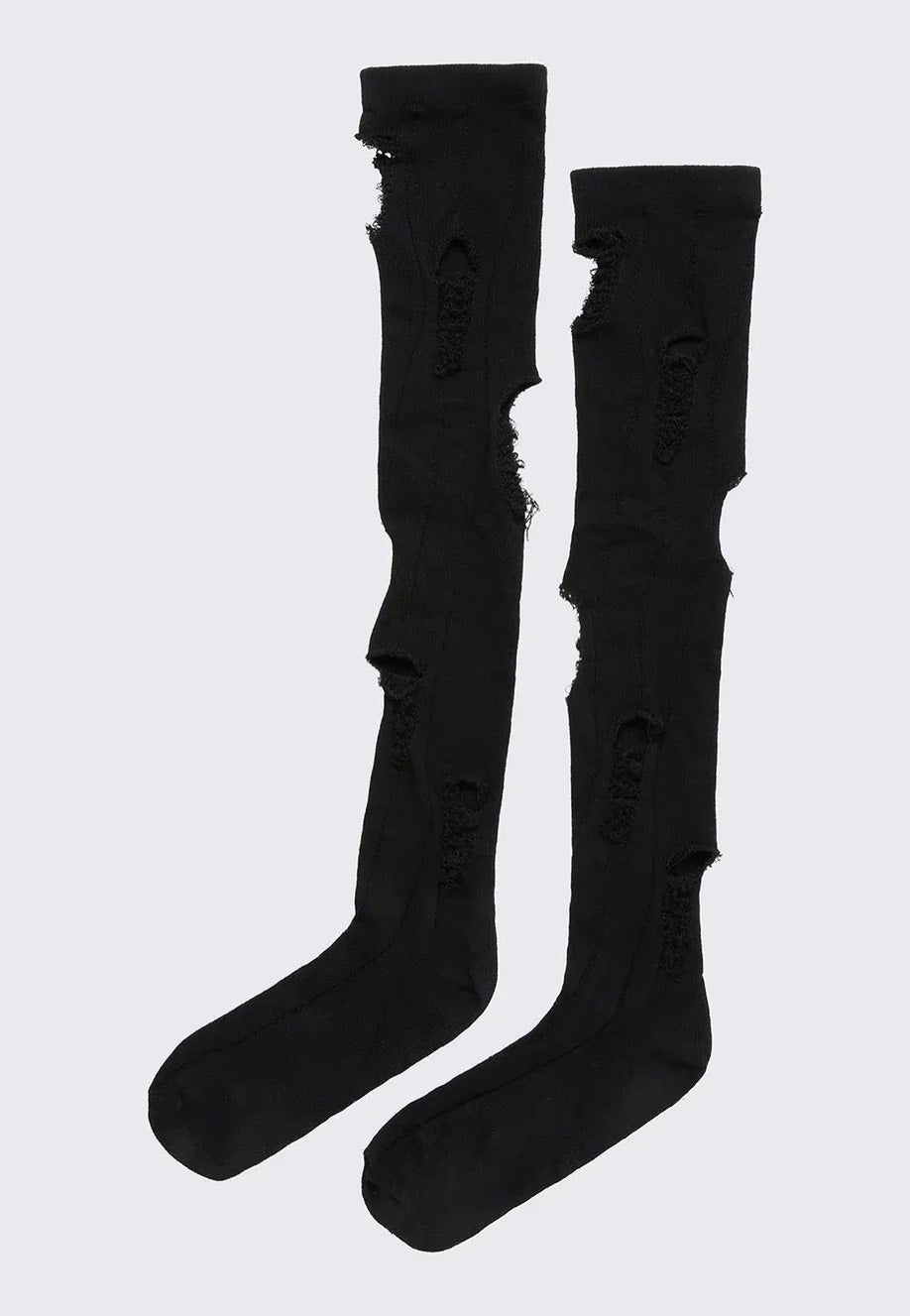 Minga London - Shadow Ripped Thigh Highs - Socks | Neutral-Image