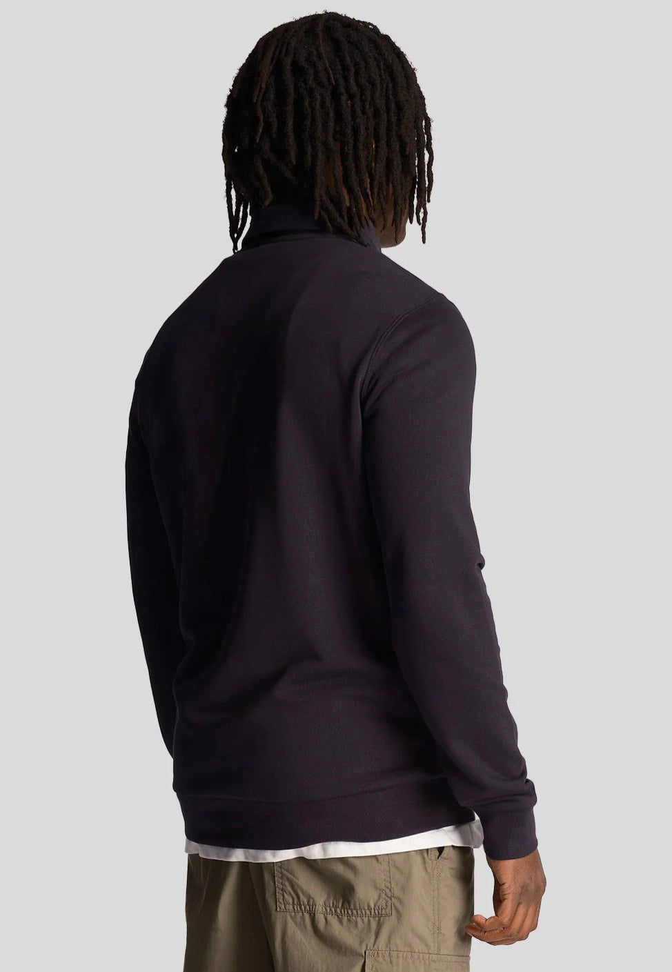 Lyle & Scott - Loopback Embroidered Collared Dark Navy - Sweater | Men-Image