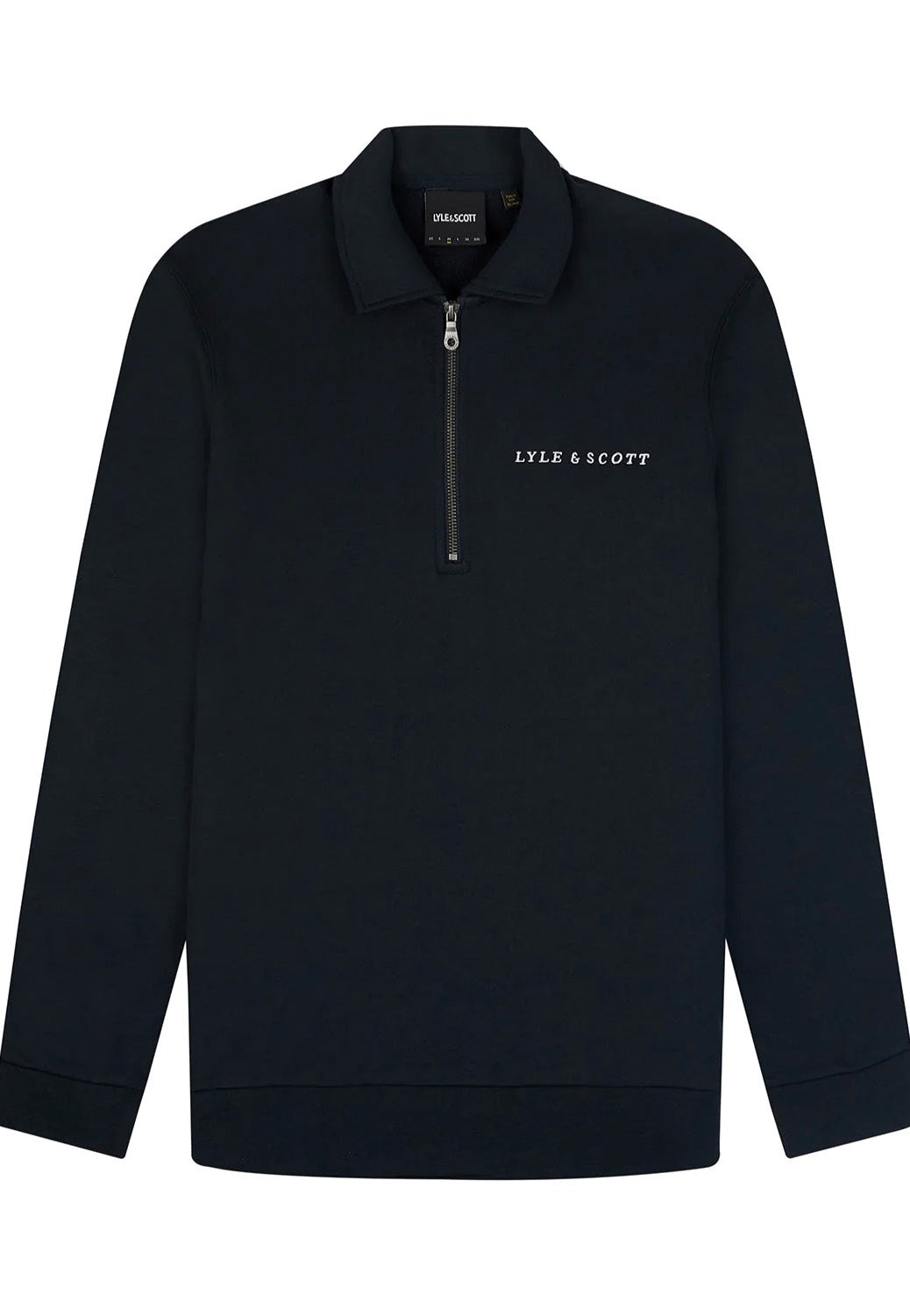 Lyle & Scott - Loopback Embroidered Collared Dark Navy - Sweater | Men-Image