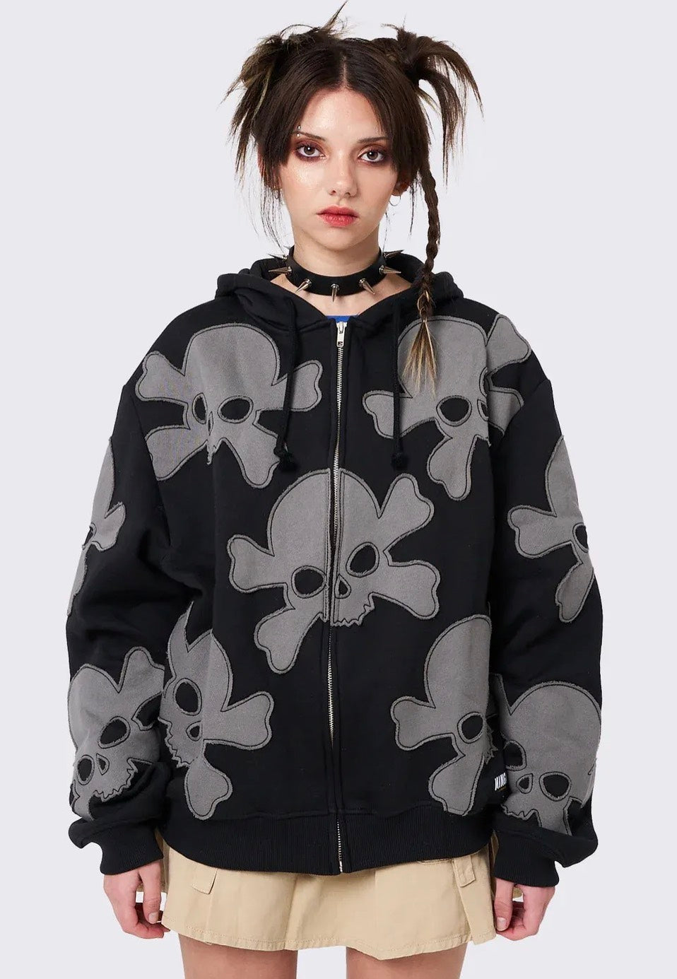 Minga London - Skull Craft Patch Oversized - Zipper | Women-Image