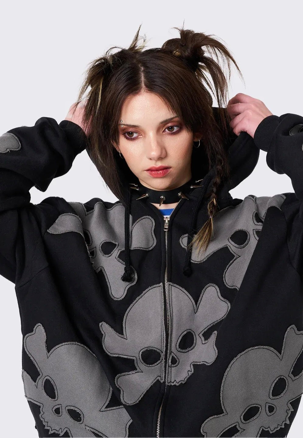 Minga London - Skull Craft Patch Oversized - Zipper | Women-Image