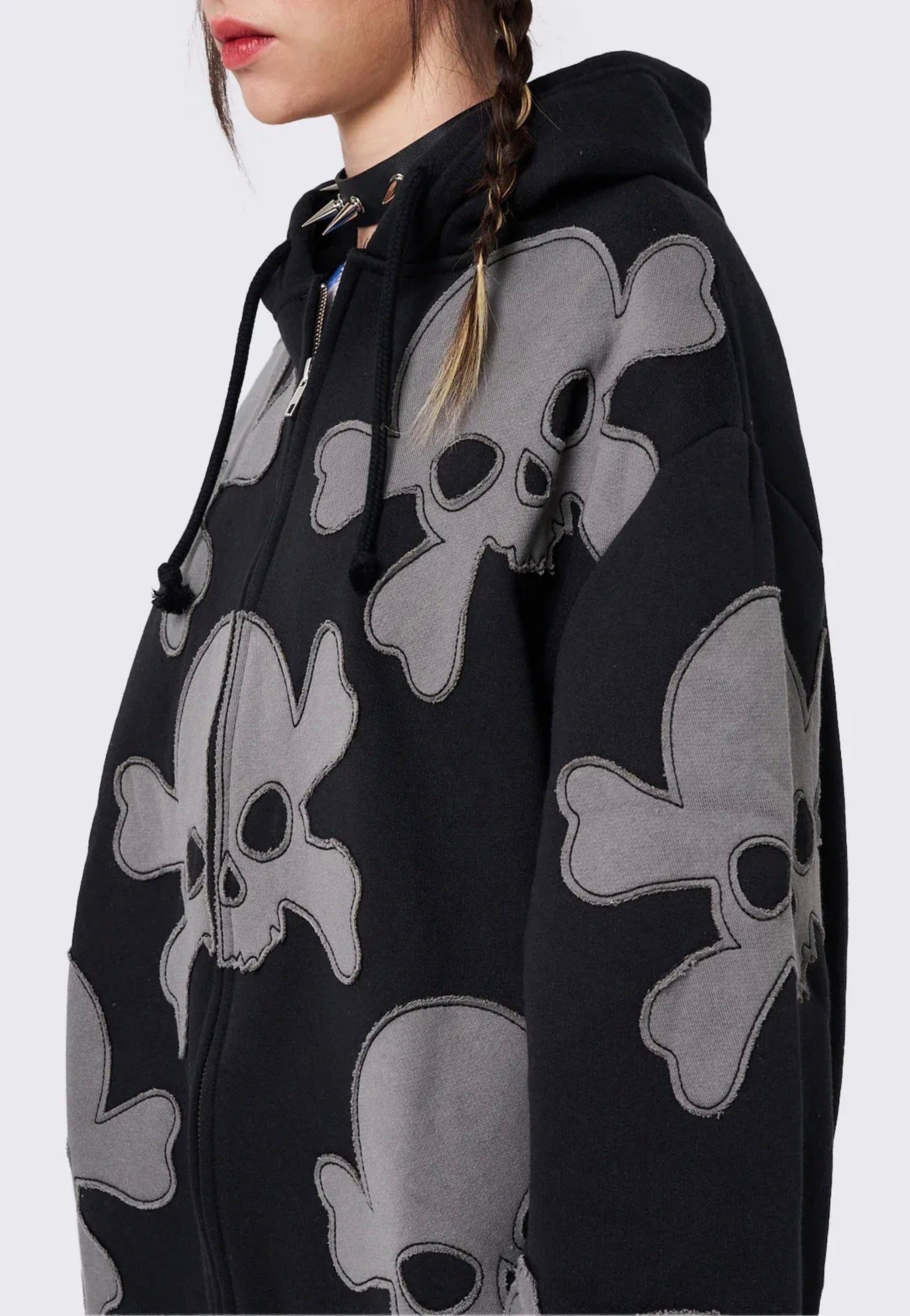 Minga London - Skull Craft Patch Oversized - Zipper | Women-Image