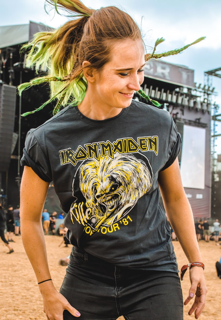 Iron Maiden - Killers World Charcoal - T-Shirt | Women-Image