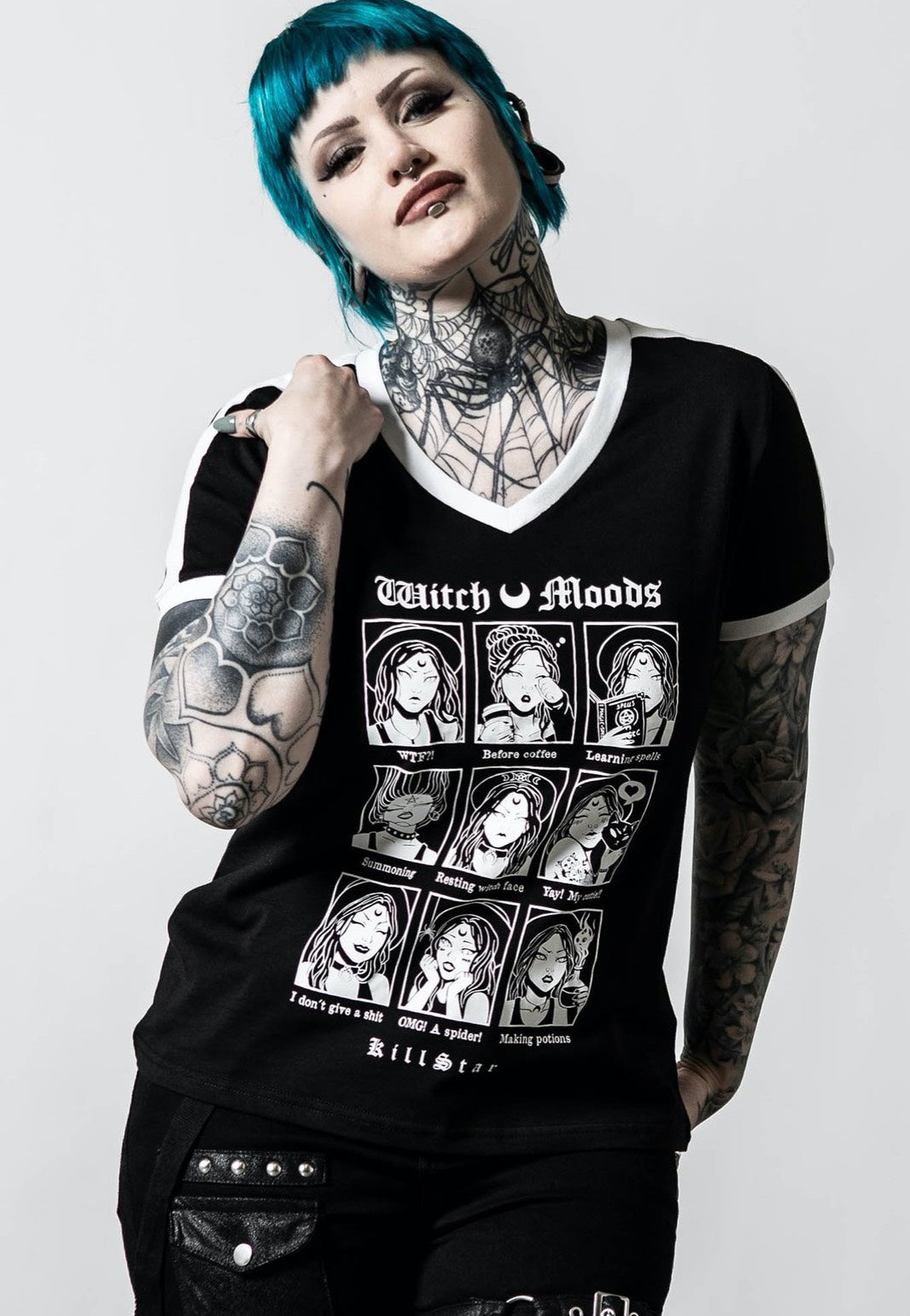 Killstar - Moody V Neck - T-Shirt | Women-Image