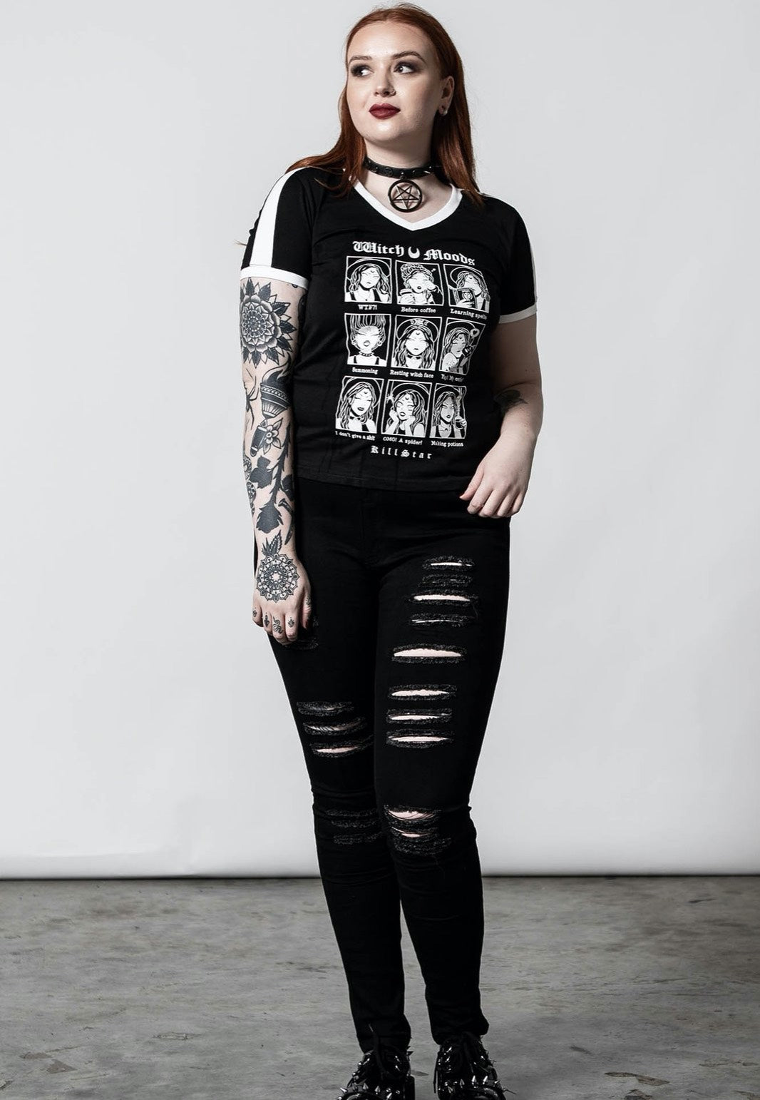 Killstar - Moody V Neck - T-Shirt | Women-Image