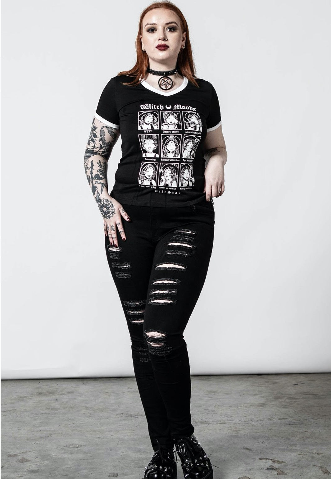 Killstar - Moody V Neck - T-Shirt | Women-Image