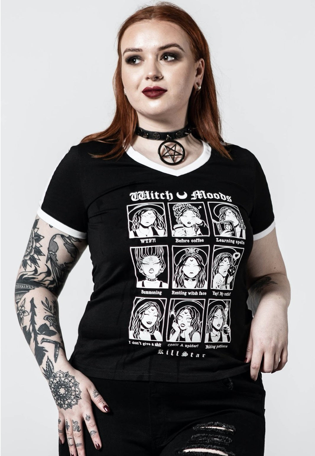 Killstar - Moody V Neck - T-Shirt | Women-Image