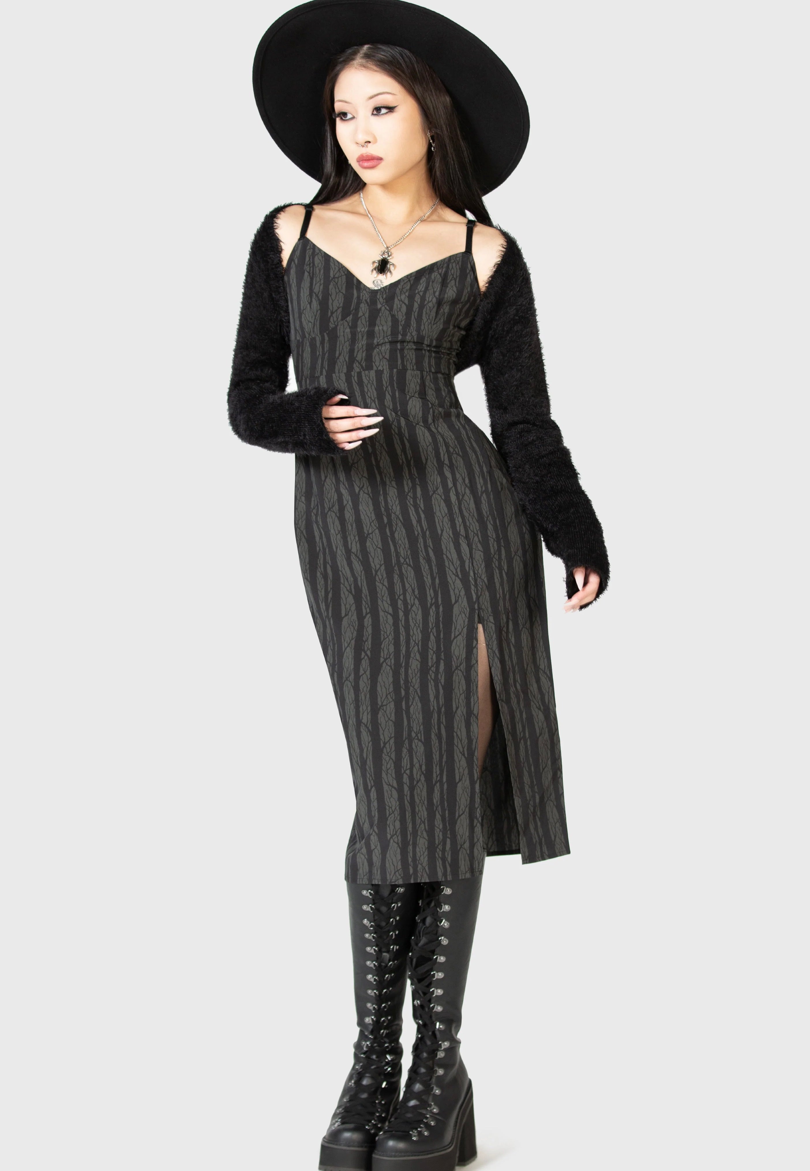 Killstar - Moonlit Bloom Skater Black - Dress | Women-Image