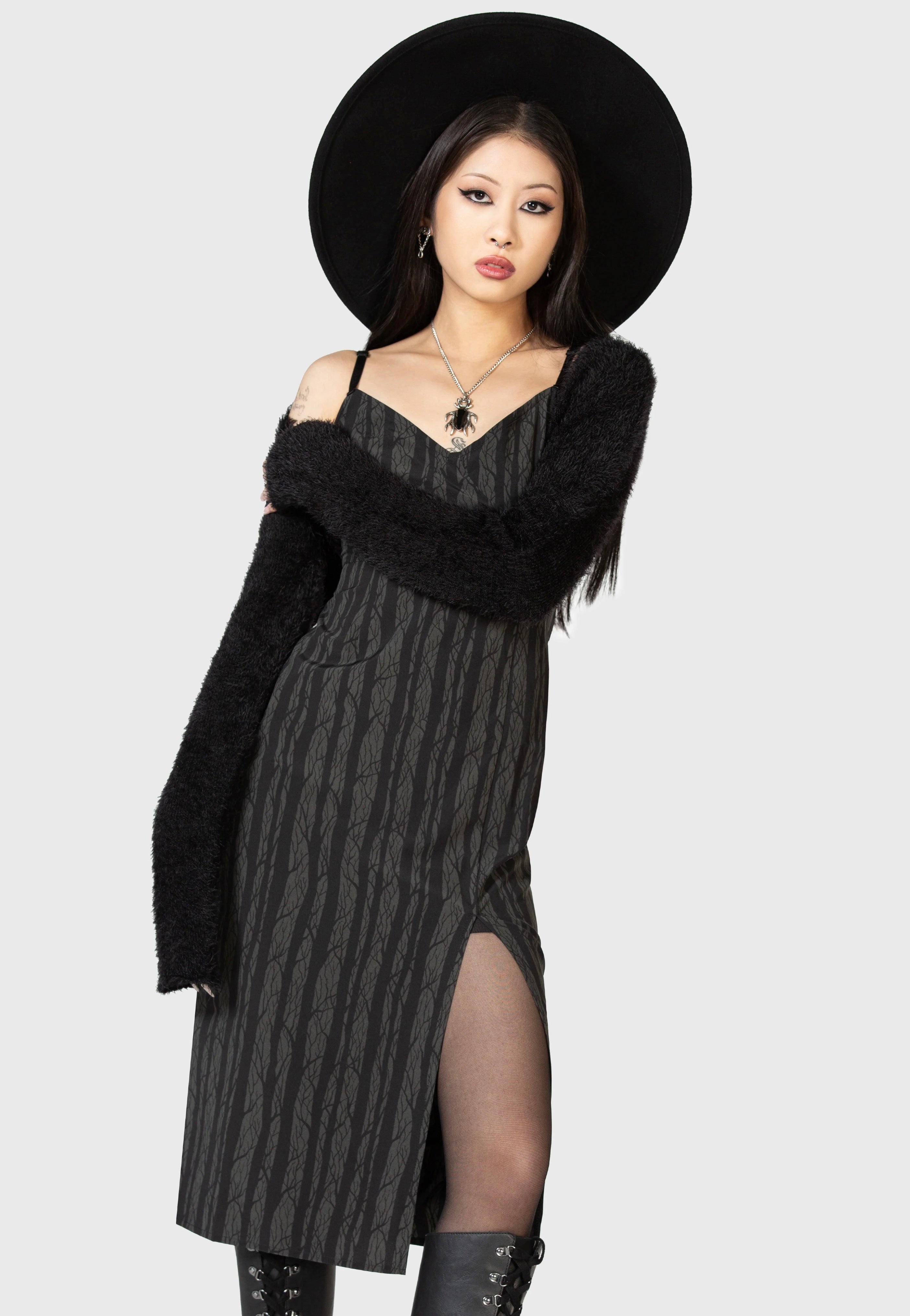 Killstar - Moonlit Bloom Skater Black - Dress | Women-Image