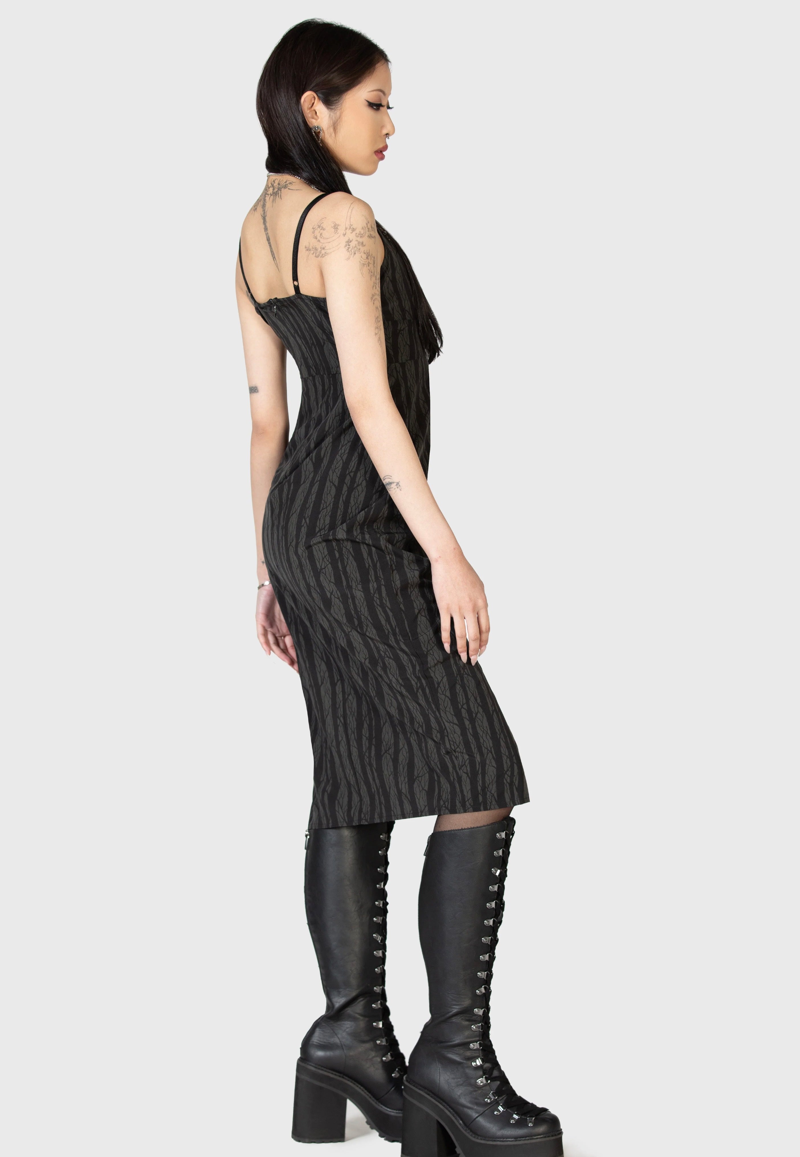 Killstar - Moonlit Bloom Skater Black - Dress | Women-Image