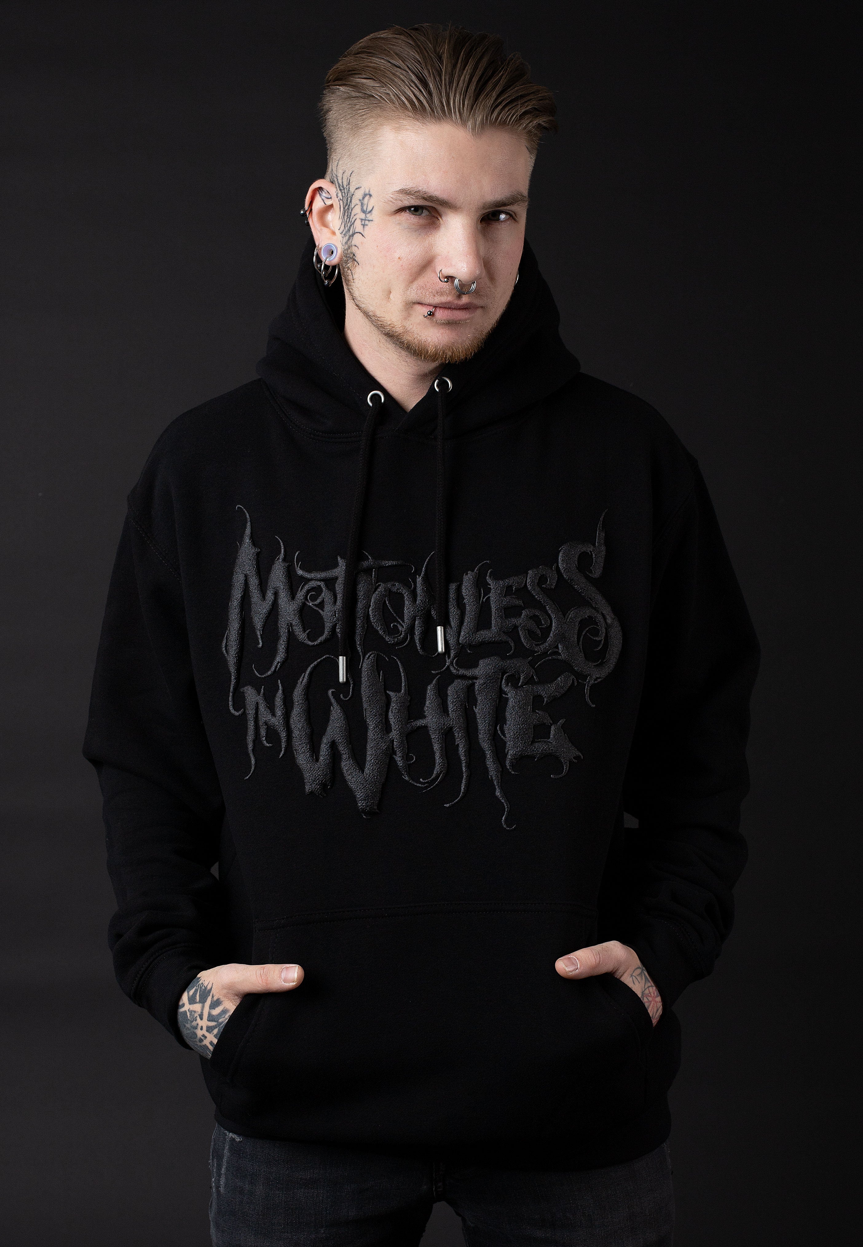 Motionless In White - Logo Limited Black On Black - Hoodie | Men-Image