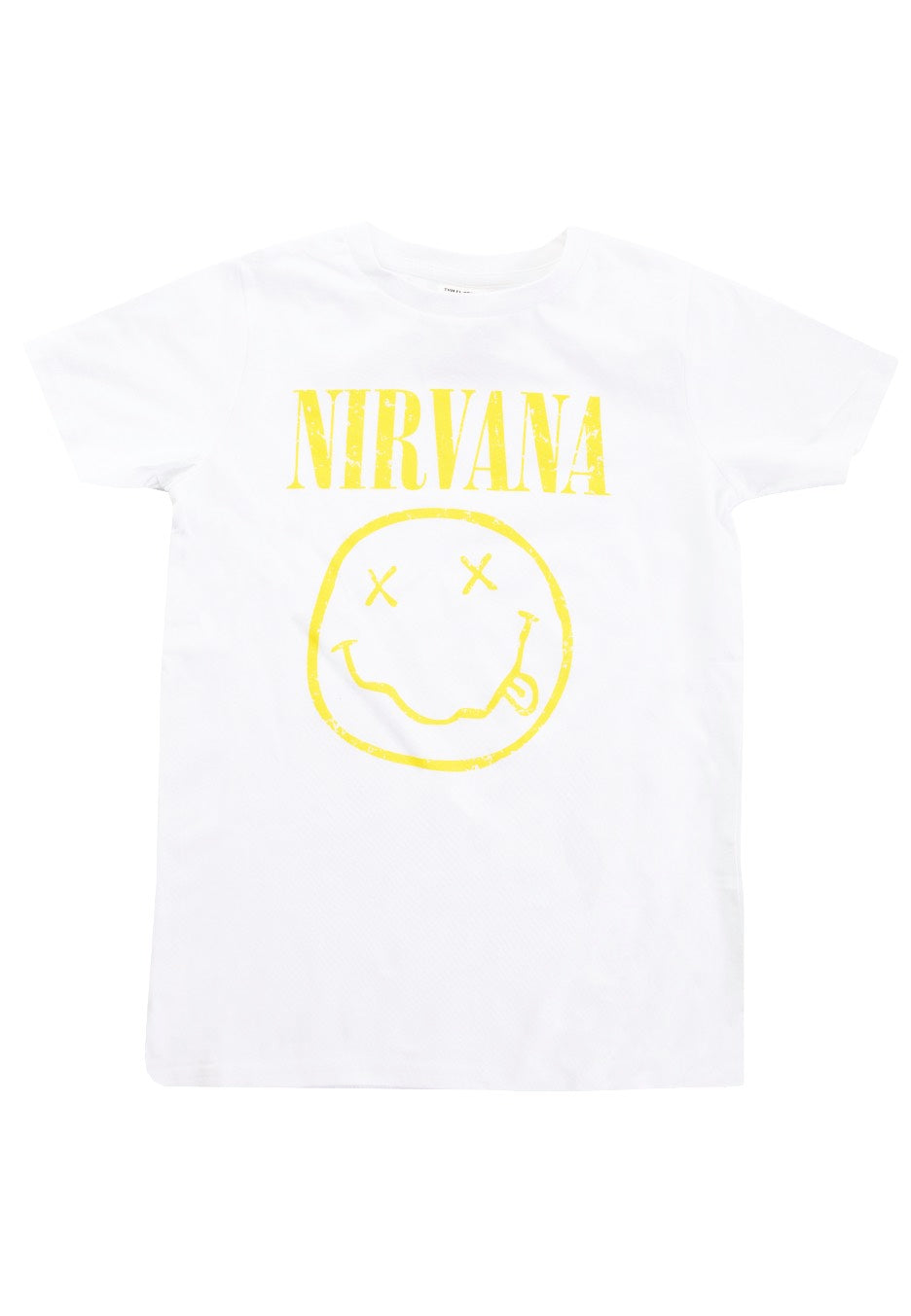 Nirvana - Yellow Happy Face Kids White - T-Shirt | Men-Image