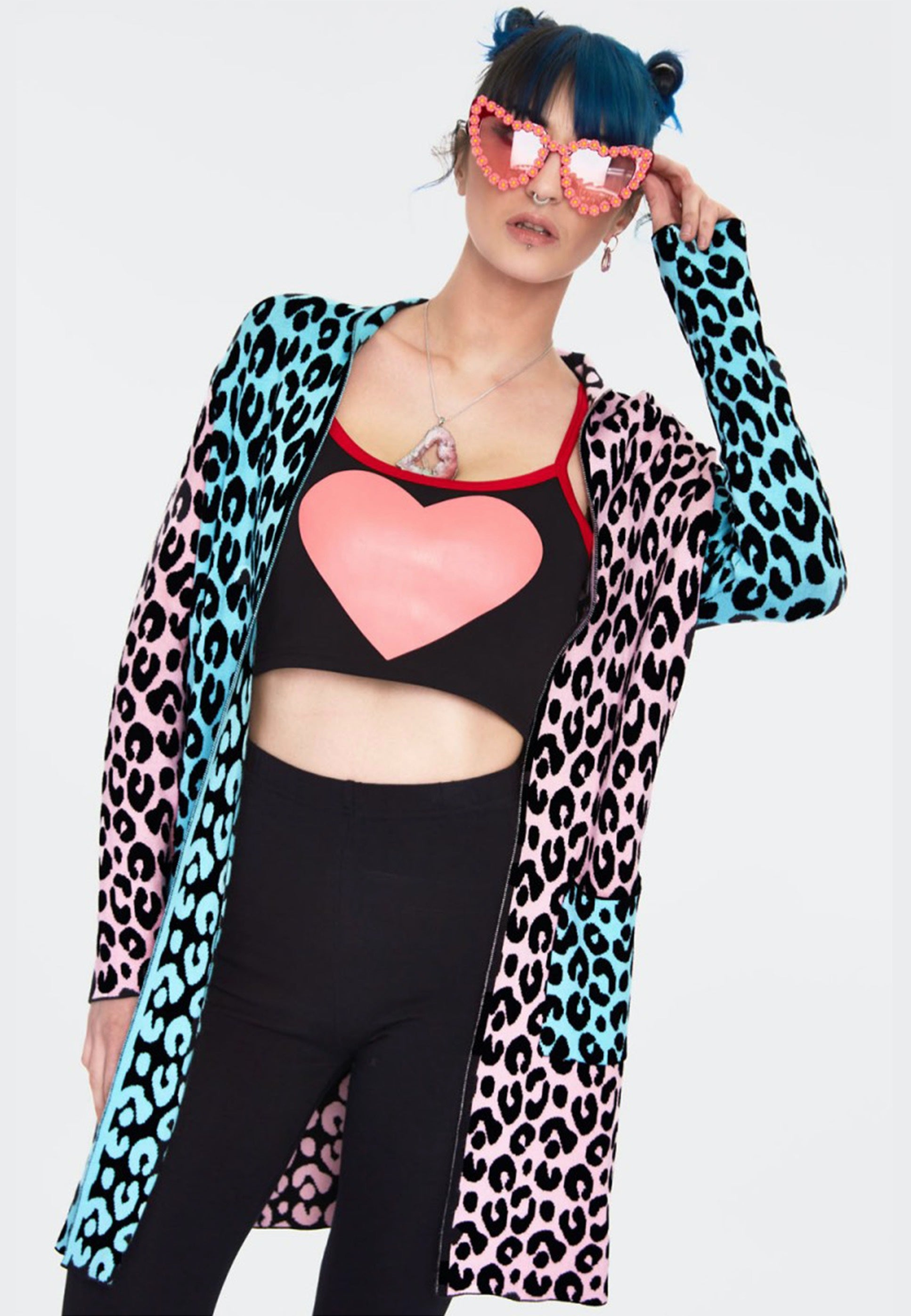 Jawbreaker - Multi Pastel Leopard Print - Cardigan | Women-Image