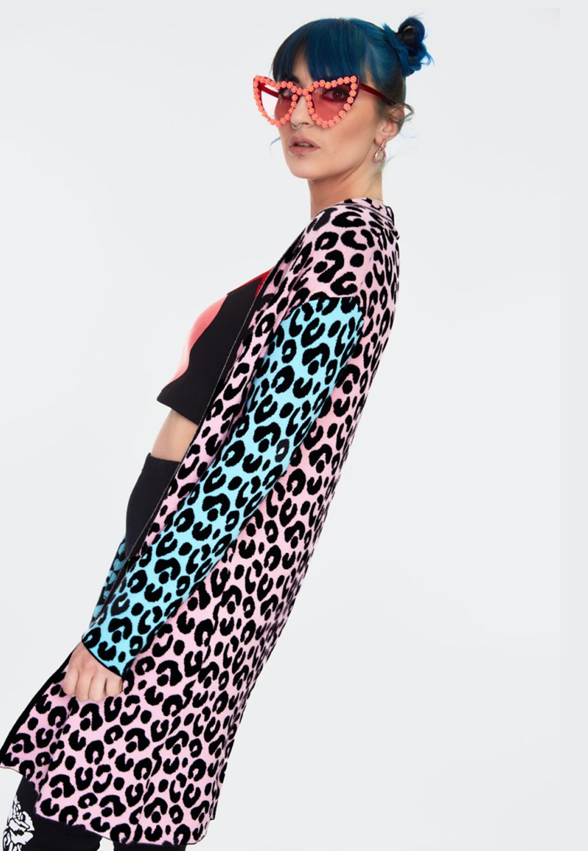 Jawbreaker - Multi Pastel Leopard Print - Cardigan | Women-Image