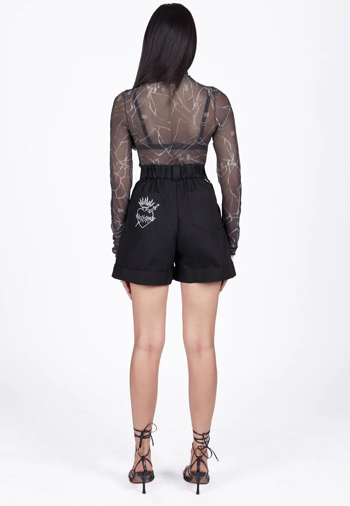 Mary Wyatt - Schism High Neck Mesh Black - Top | Women-Image