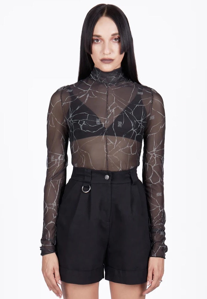 Mary Wyatt - Schism High Neck Mesh Black - Top | Women-Image