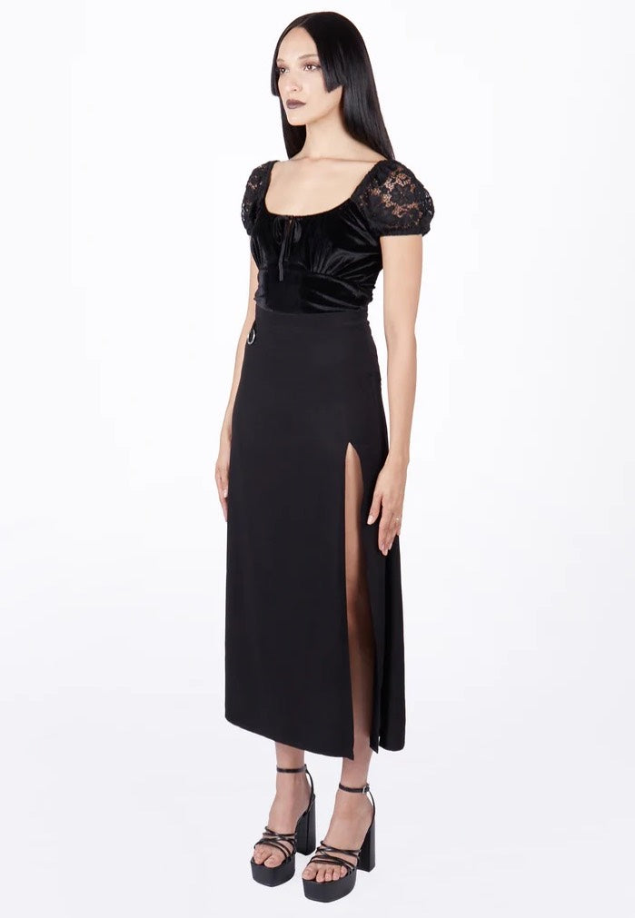 Mary Wyatt - Sofia O Ring Split Black - Skirt | Women-Image