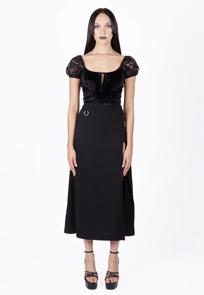 Mary Wyatt - Sofia O Ring Split Black - Skirt | Women-Image