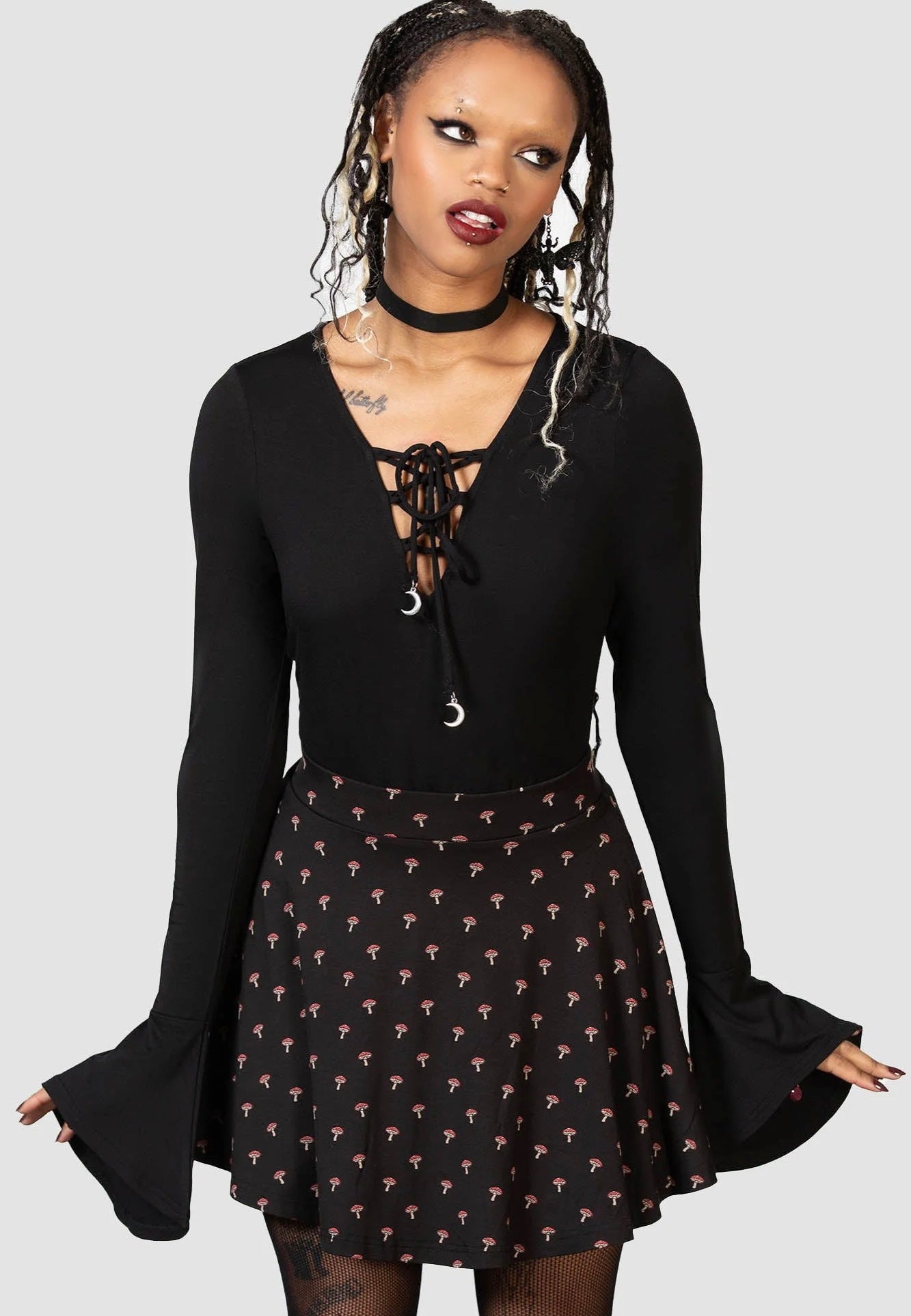 Killstar - Mycelia Skater Black - Skirt | Women-Image