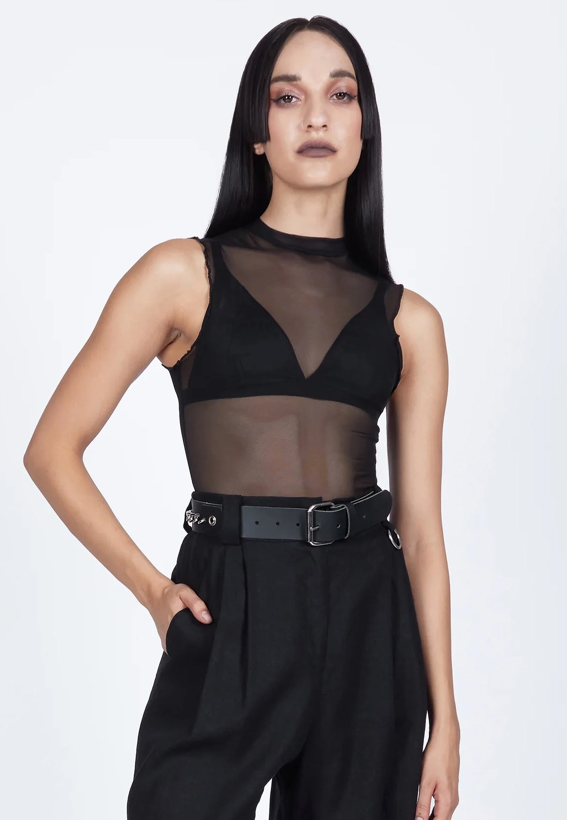 Mary Wyatt - Nancy Mesh Black - Top | Women-Image