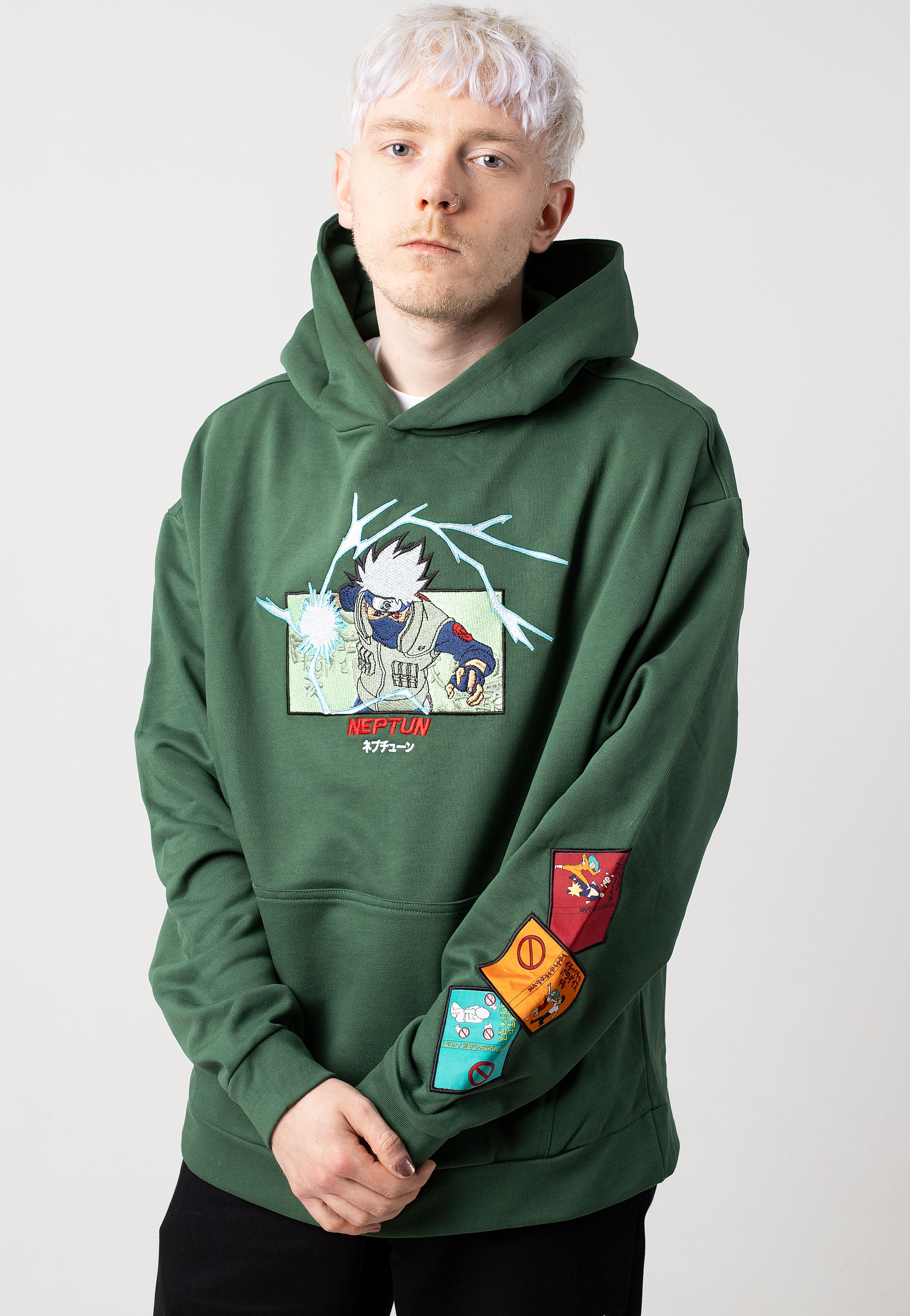 Neptun x Naruto - Kakashi Green - Hoodie | Men-Image