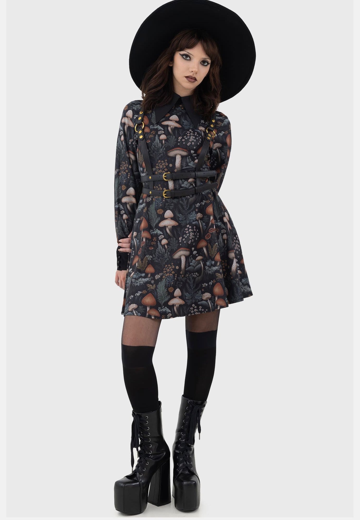 Killstar - Night Forager Mini Black/Orange - Dress | Women-Image