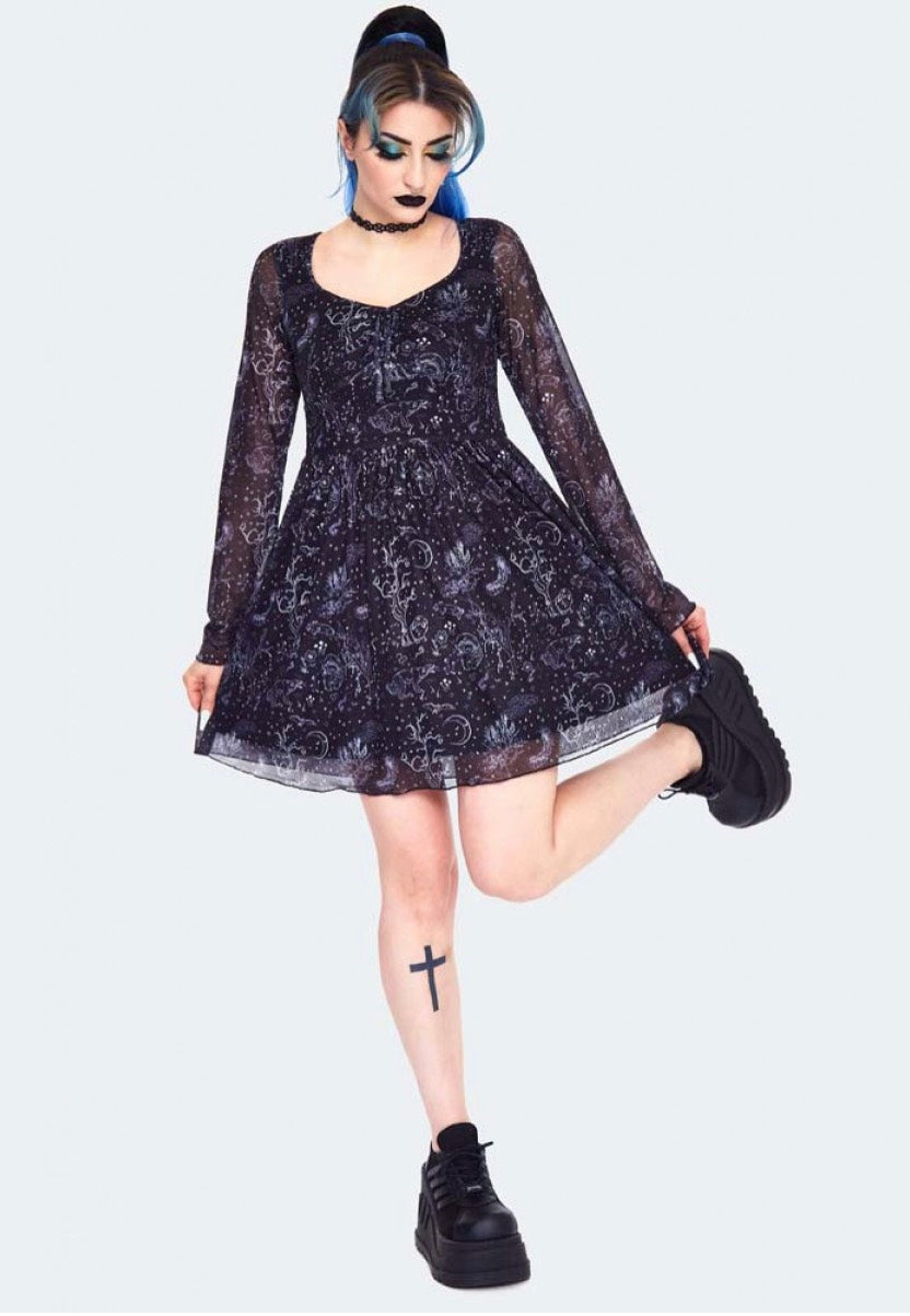 Jawbreaker - Night Forest Long Sleeve Black - Dress | Women-Image