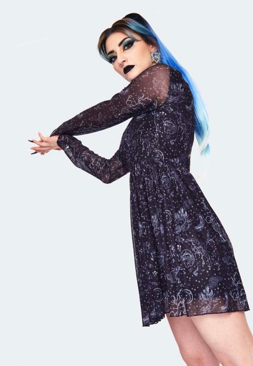 Jawbreaker - Night Forest Long Sleeve Black - Dress | Women-Image