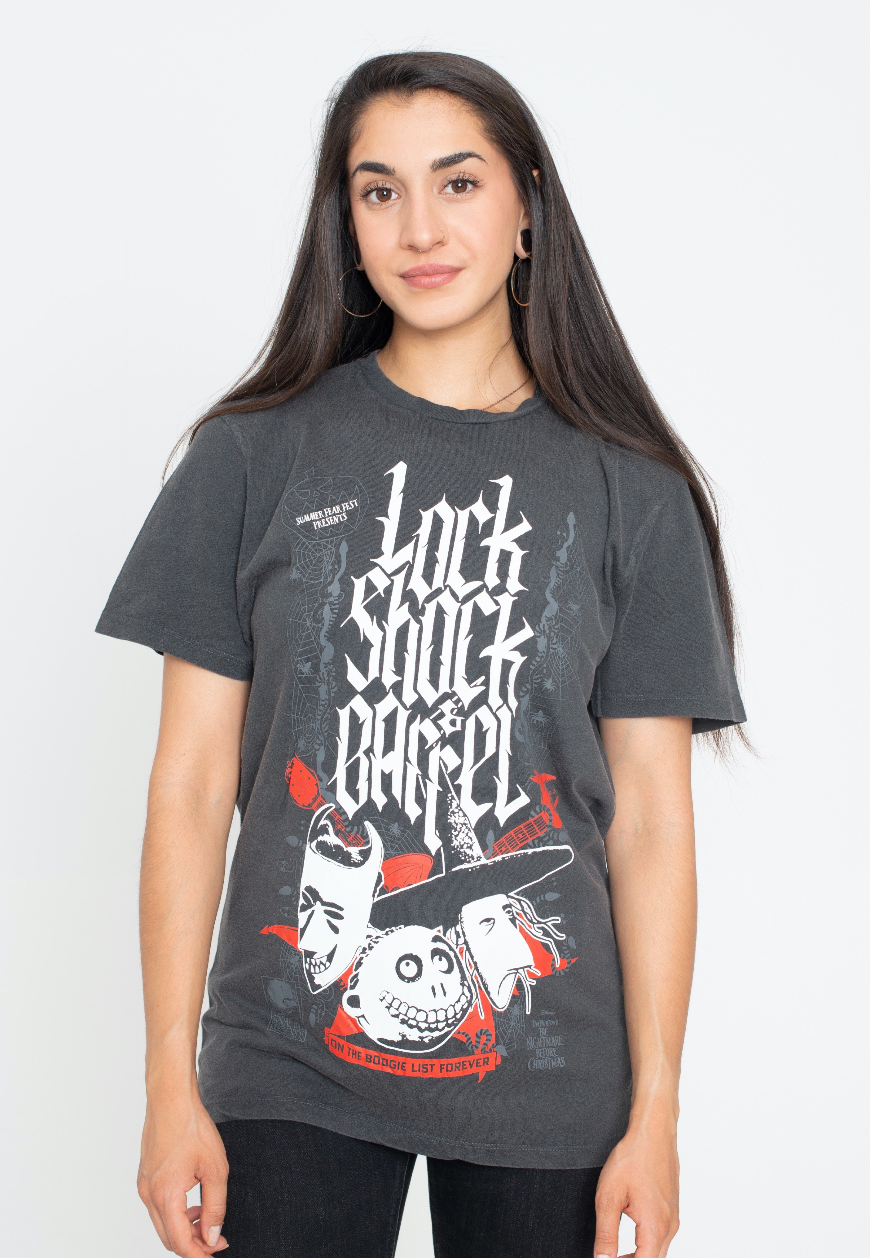 The Nightmare Before Christmas - Lock Shock & Barrel Acid Wash - T-Shirt | Women-Image