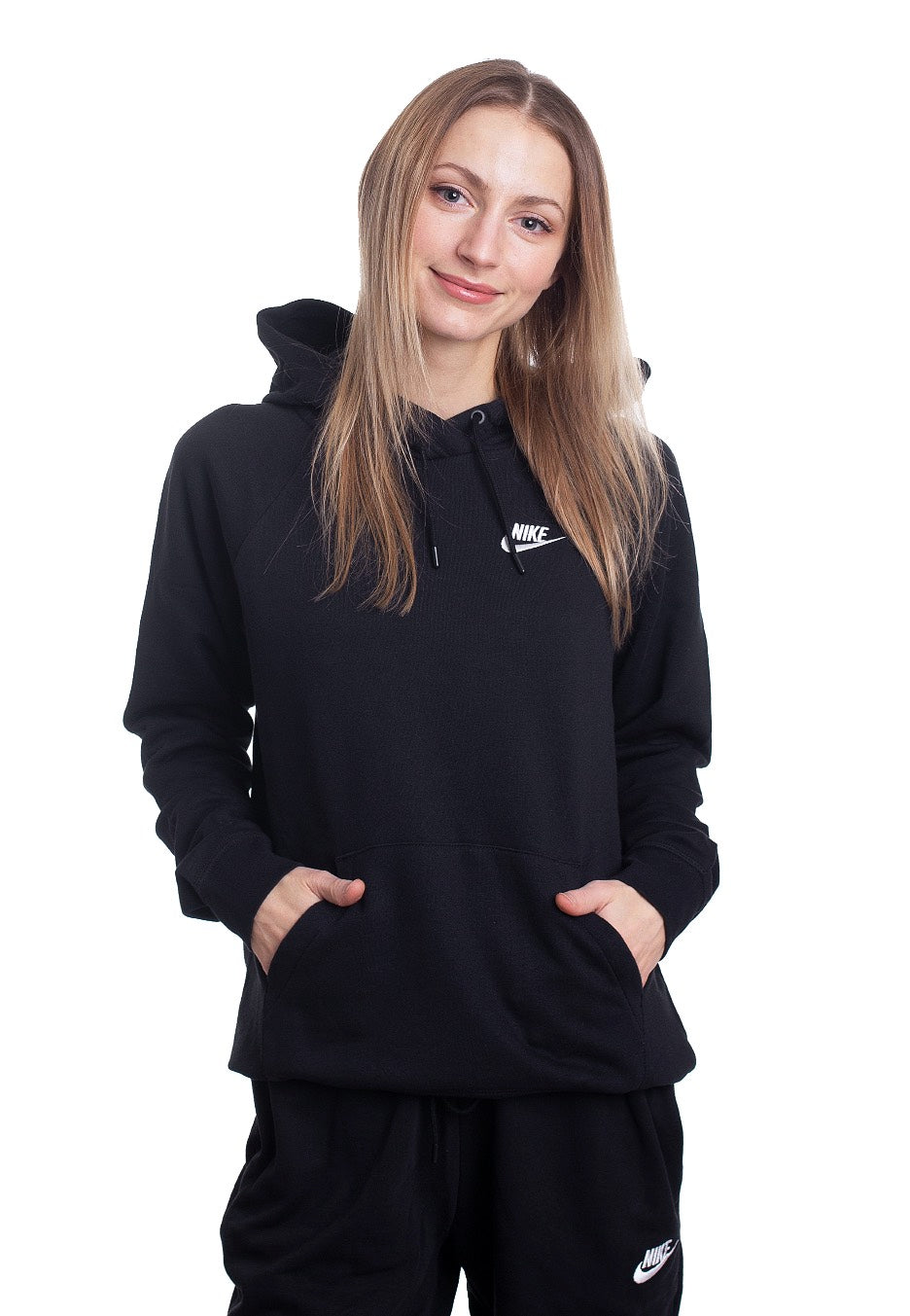 Nike - W NSW ESSNTL Hoodie PO FLC Black/White - Hoodie | Women-Image