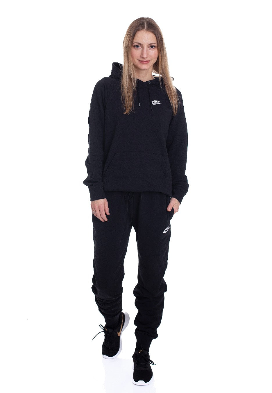 Nike - W NSW ESSNTL Hoodie PO FLC Black/White - Hoodie | Women-Image