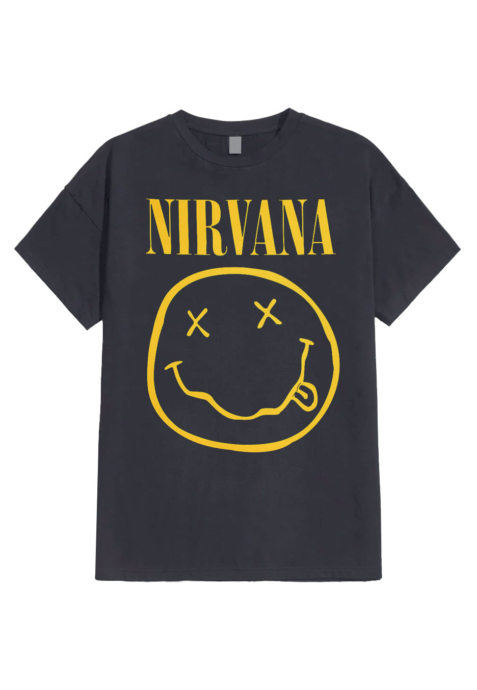 Nirvana - Happy Face Charcoal - T-Shirt | Neutral-Image