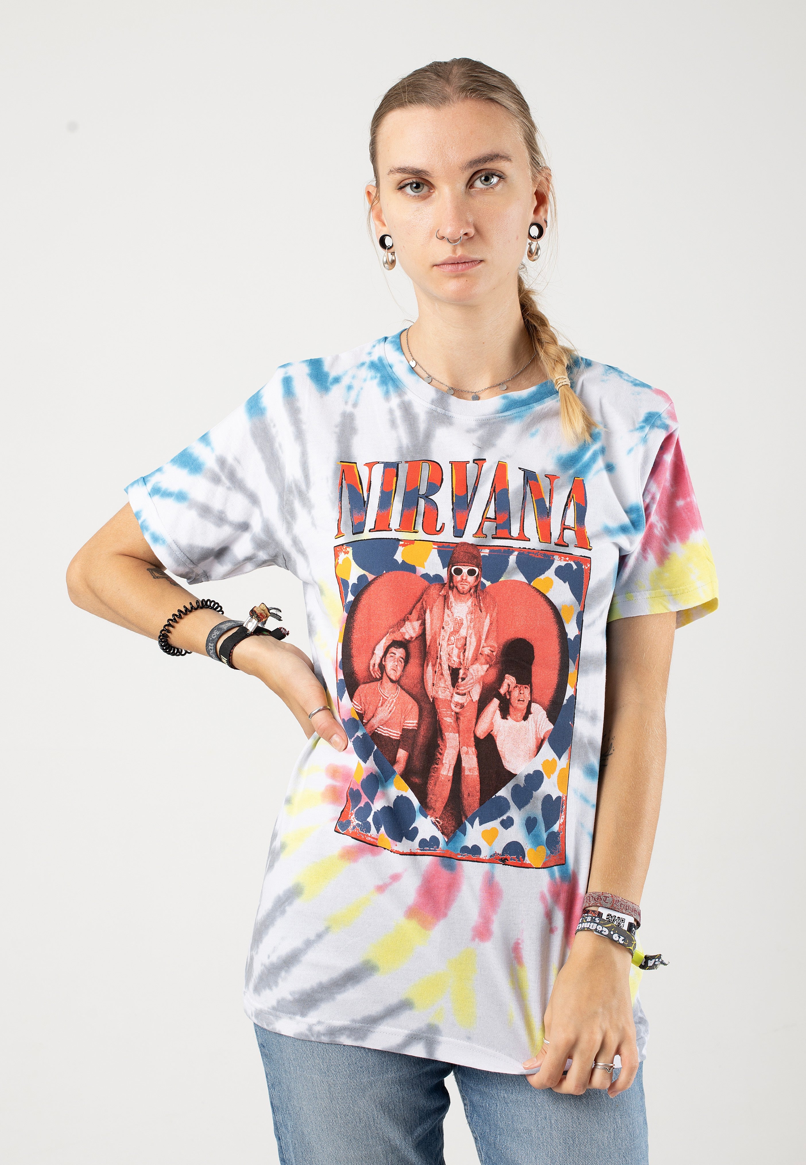 Nirvana - Heart Dye Wash - T-Shirt | Women-Image