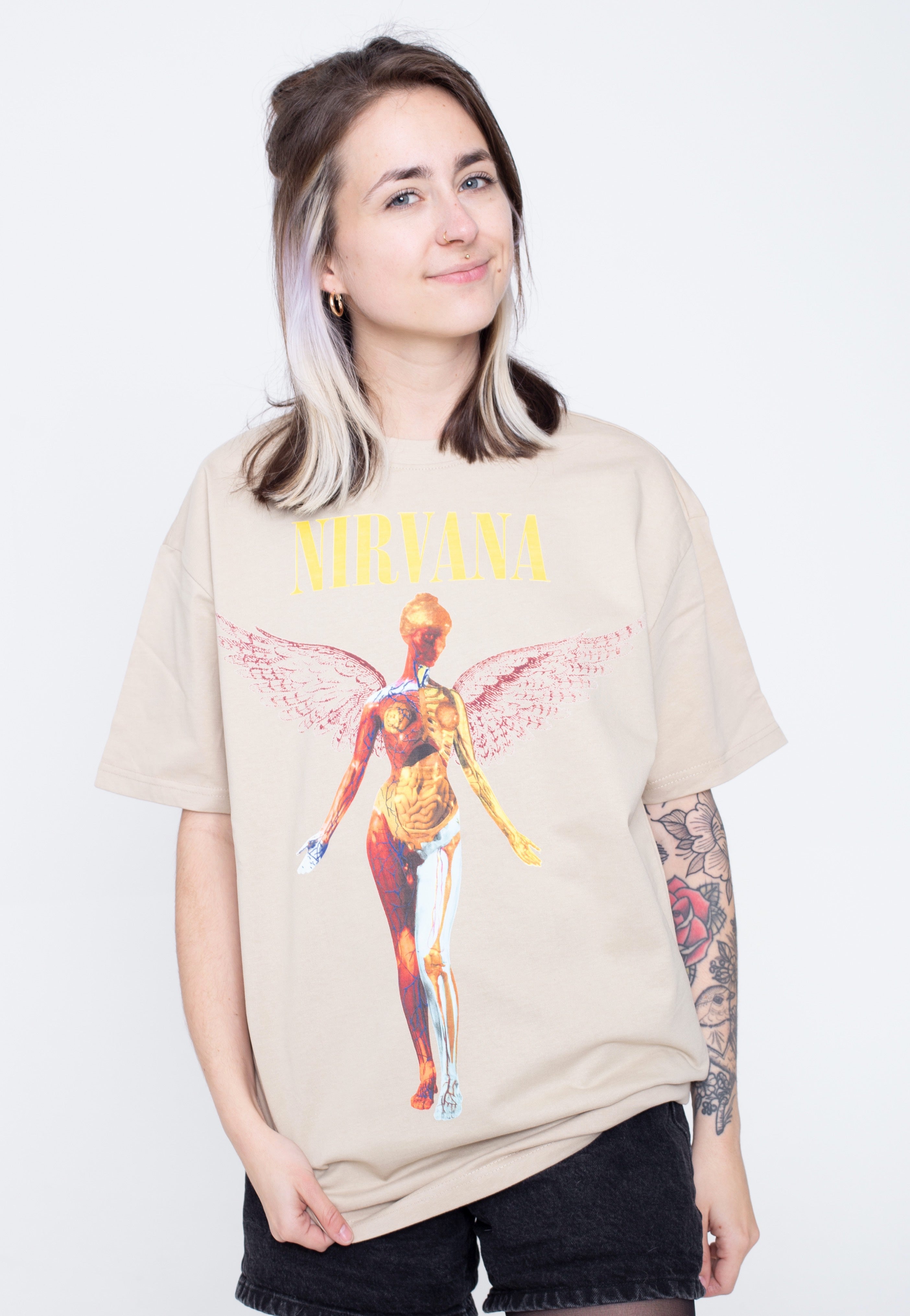 Nirvana - In Utero Wet Sand Oversized - T-Shirt | Women-Image