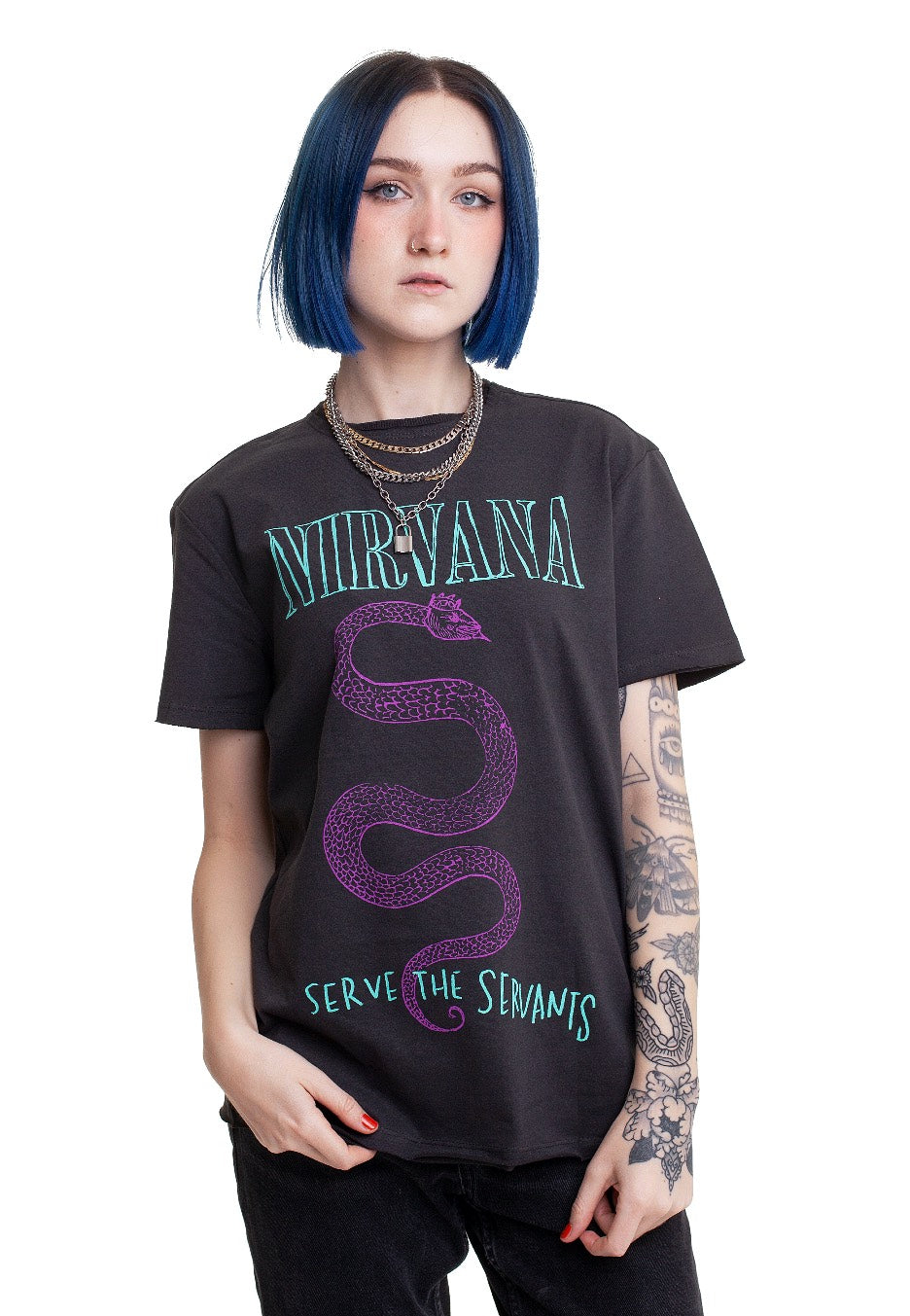 Nirvana - Serve The Serpense Charcoal - T-Shirt | Women-Image