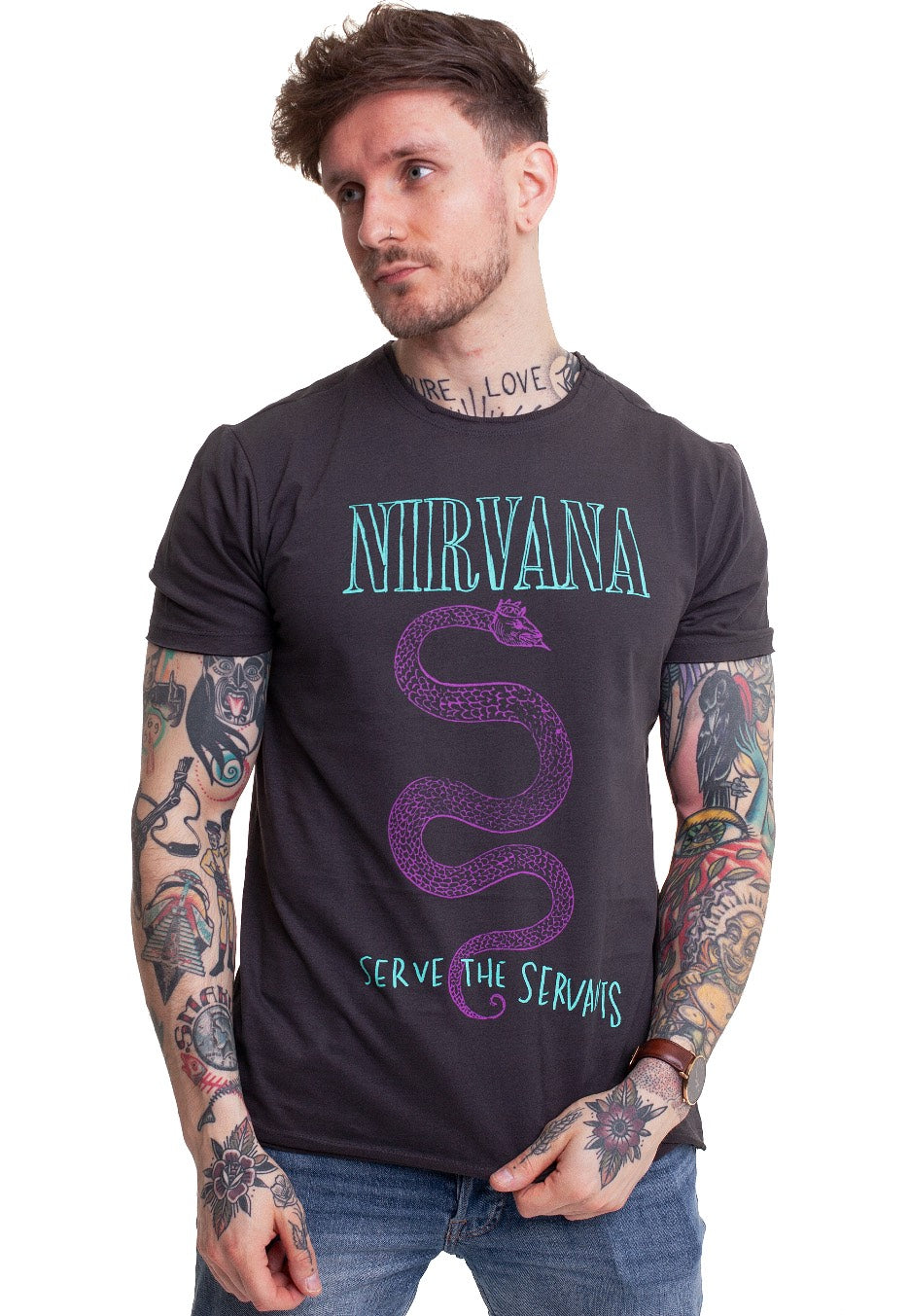 Nirvana - Serve The Serpense Charcoal - T-Shirt | Men-Image