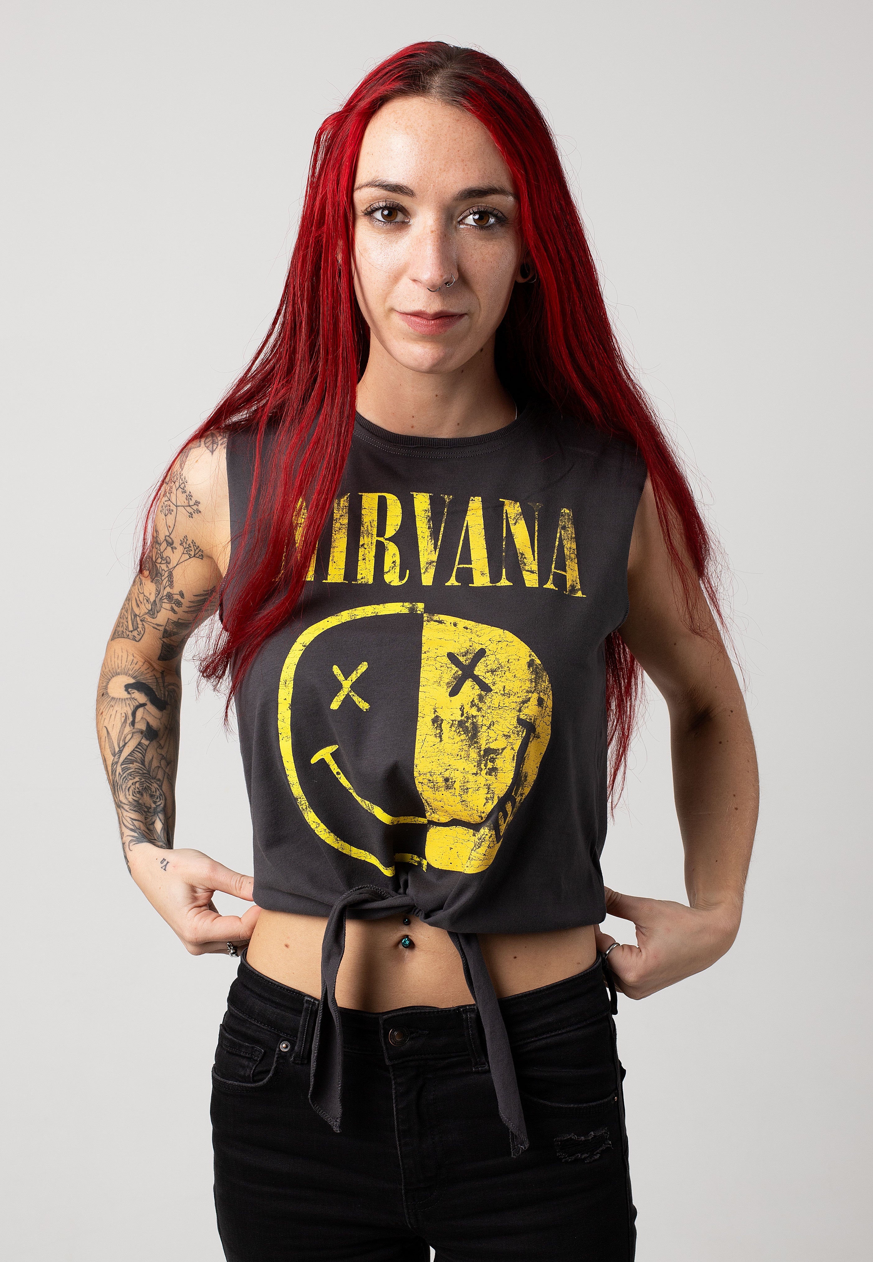 Nirvana - Spliced Smiley Knot Charcoal - Tank | Men-Image