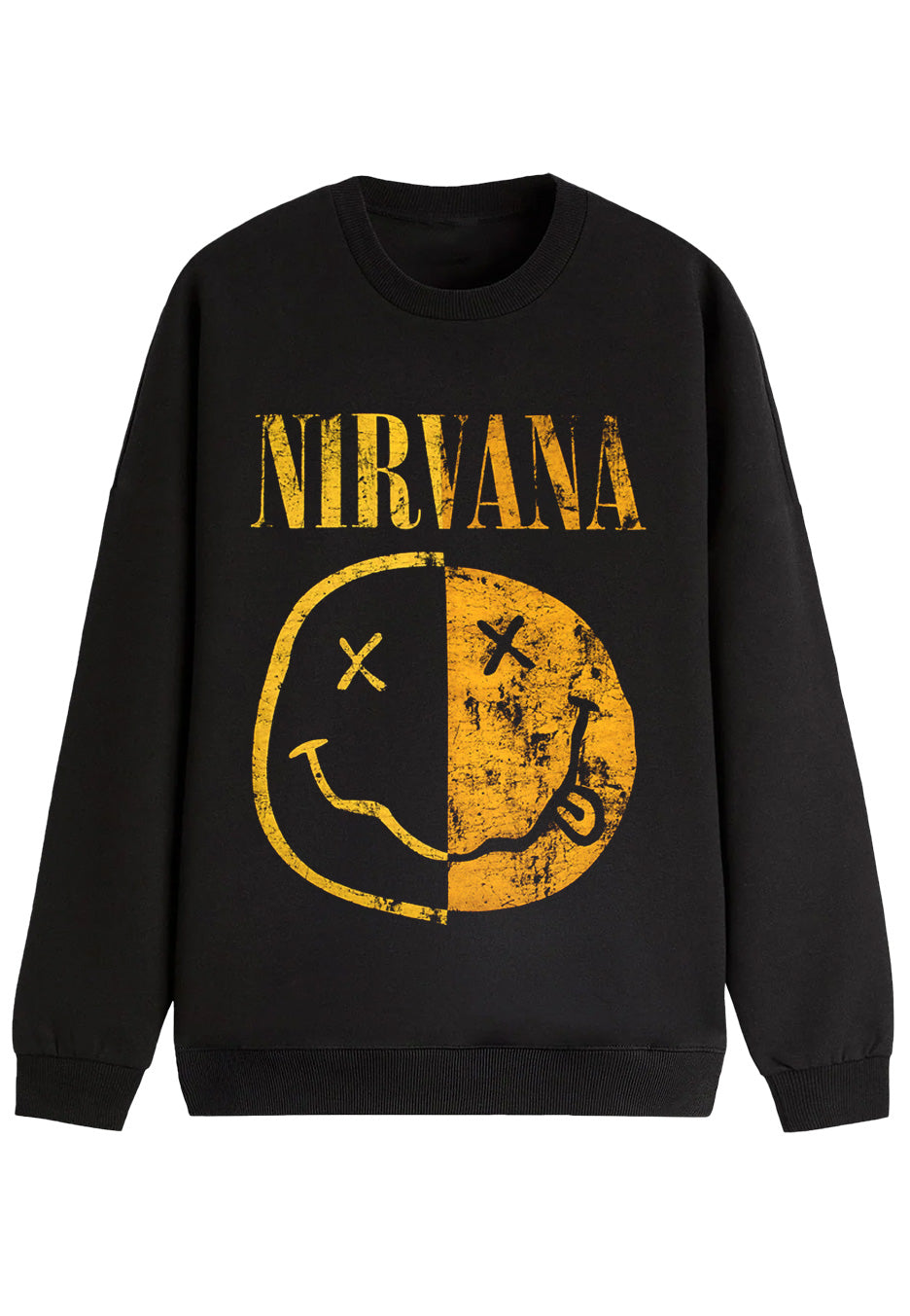 Nirvana - Split Smiley Charcoal - Sweater | Neutral-Image