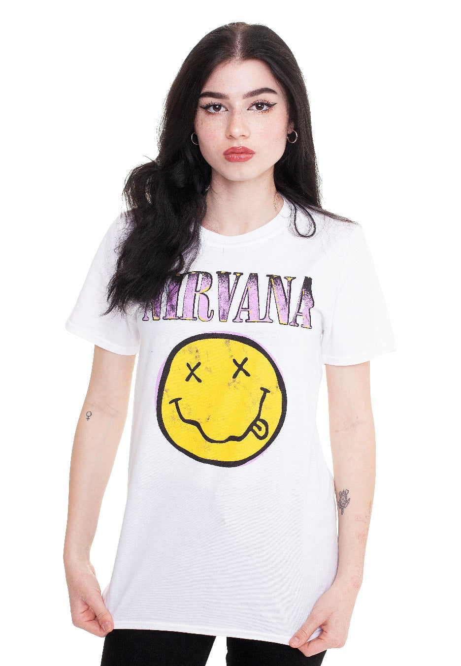 Nirvana - Xerox Happy Face White - T-Shirt | Women-Image