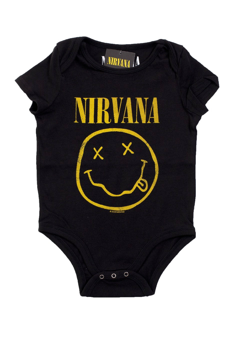 Nirvana - Yellow Happy Face Babygrow - Bodysuit | Men-Image