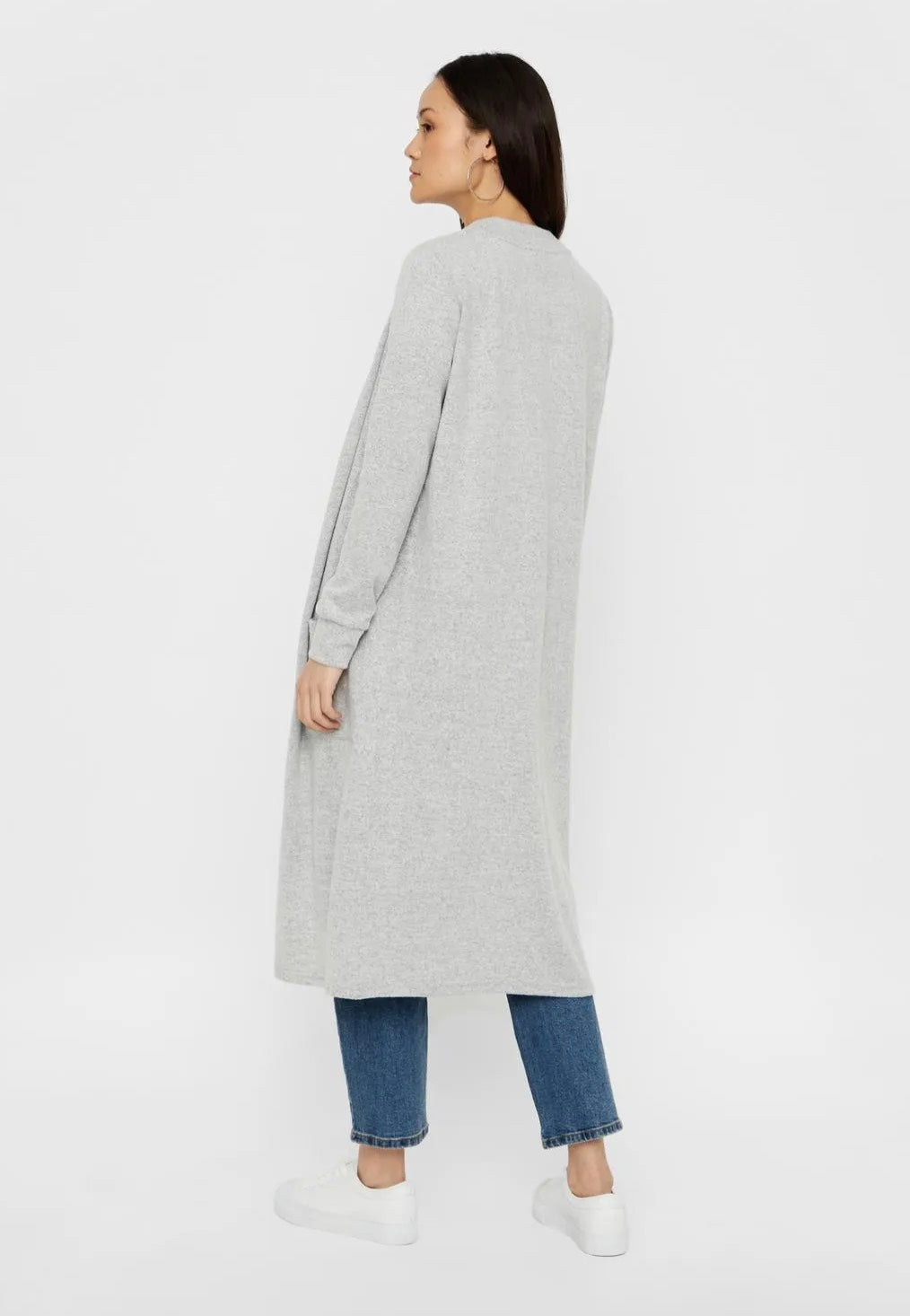 Noisy May - City L/S Long Light Grey Melange - Cardigan | Women-Image