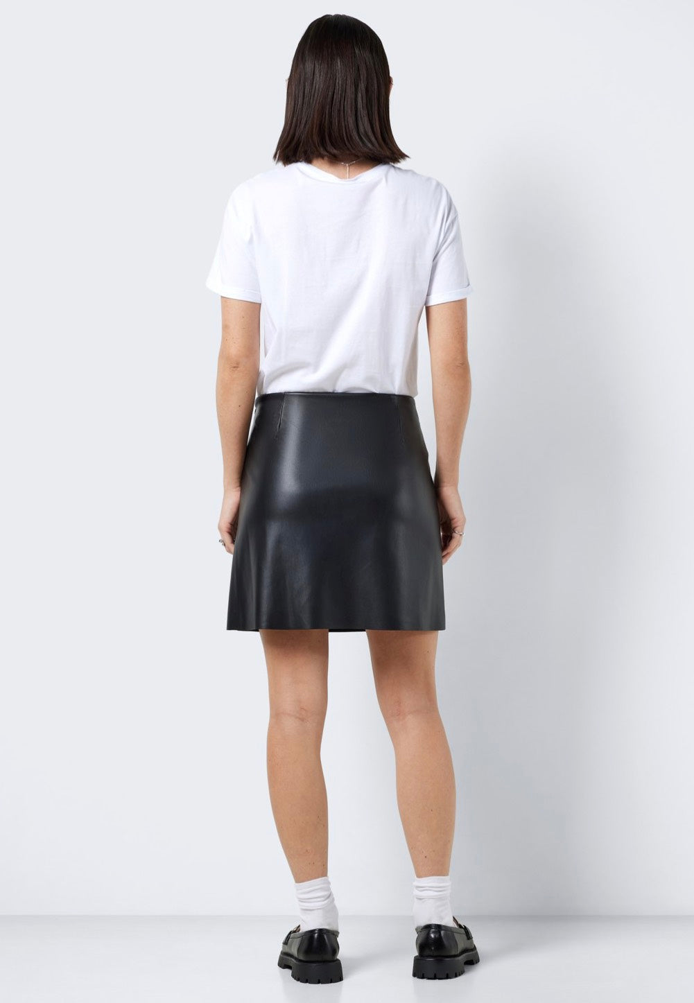 Noisy May - Clara Penny Pu Slit Black - Mini Skirt | Women-Image