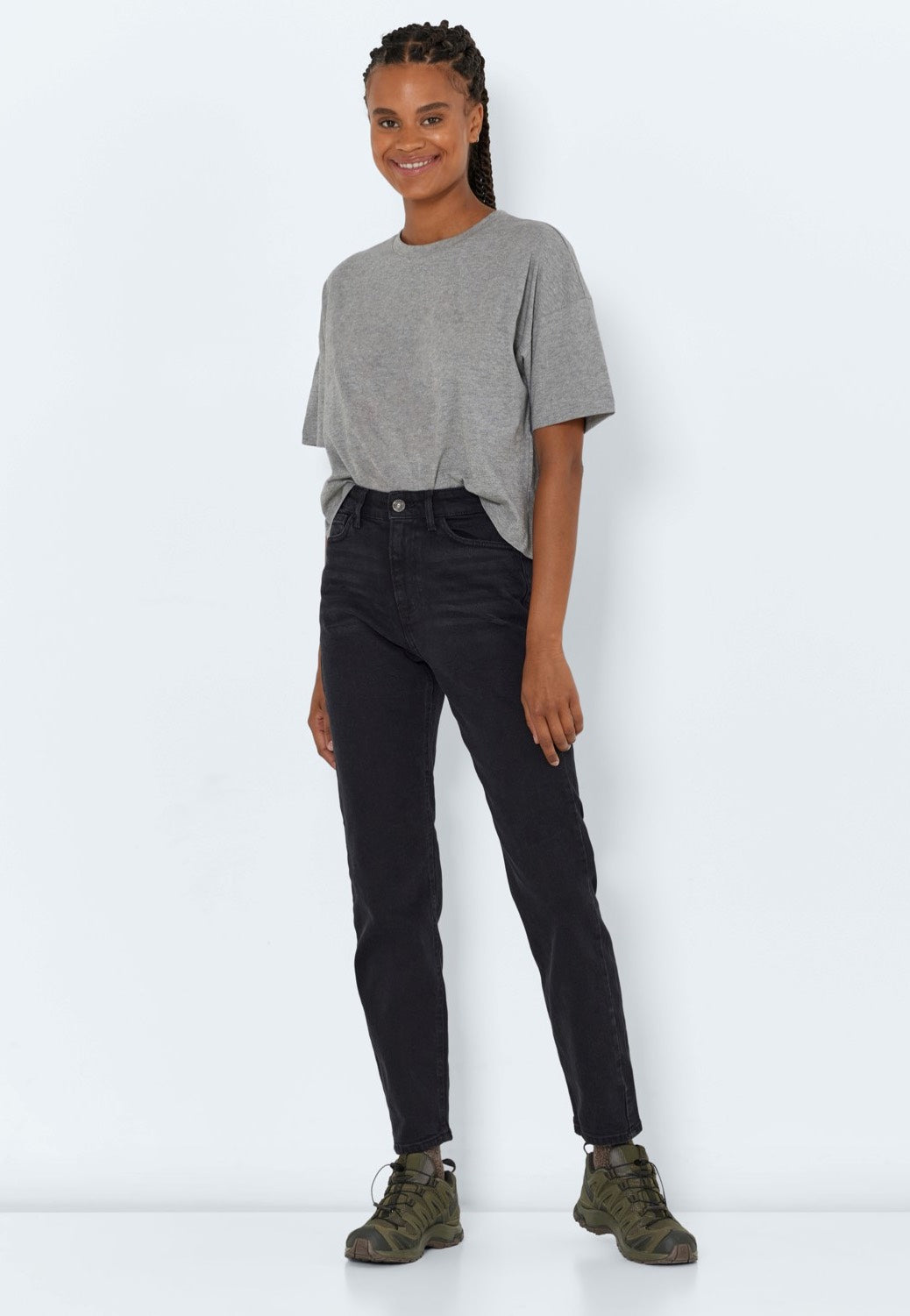 Noisy May - Moni High Waist Straight Ank Black Denim - Jeans | Women-Image