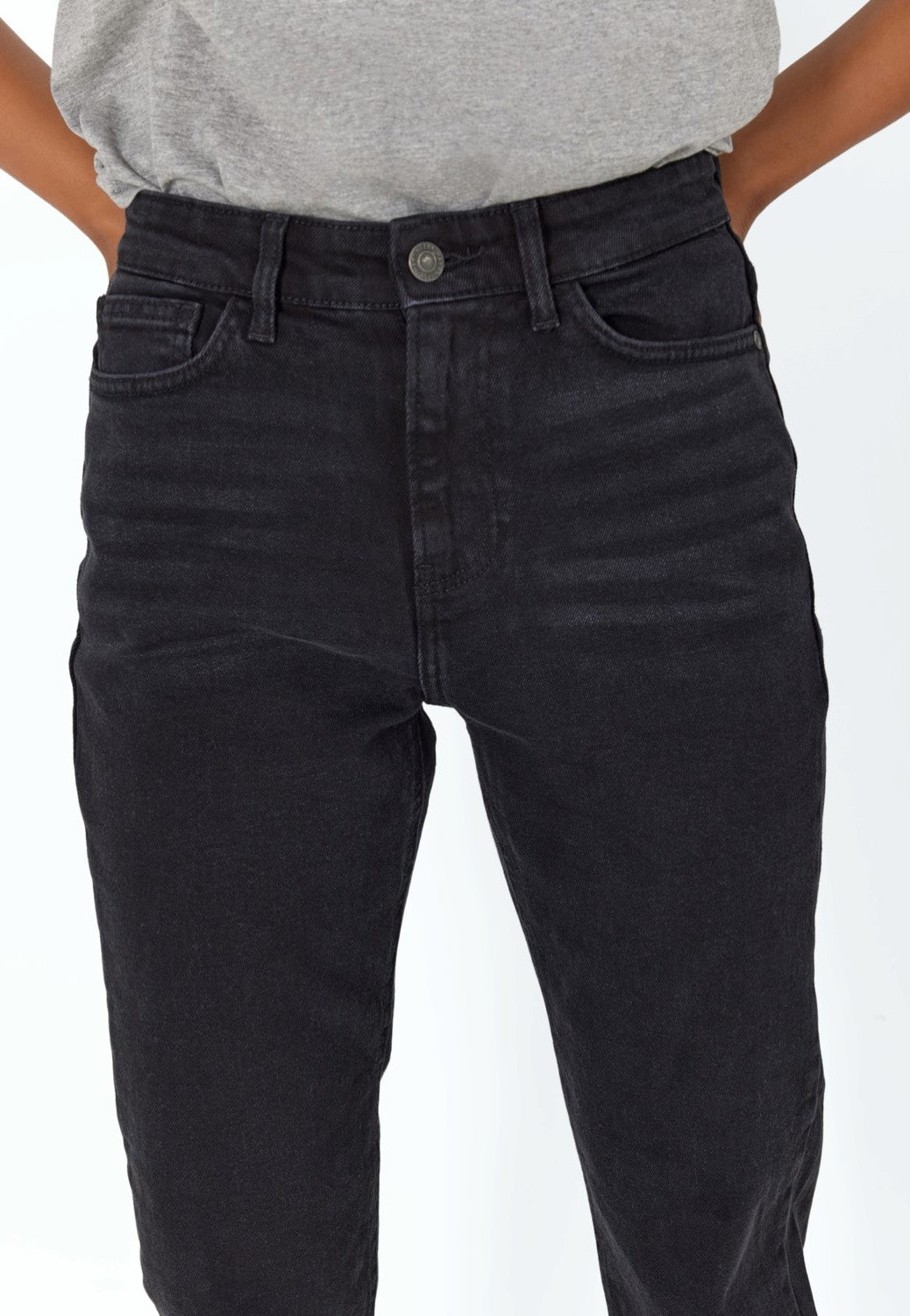 Noisy May - Moni High Waist Straight Ank Black Denim - Jeans | Women-Image