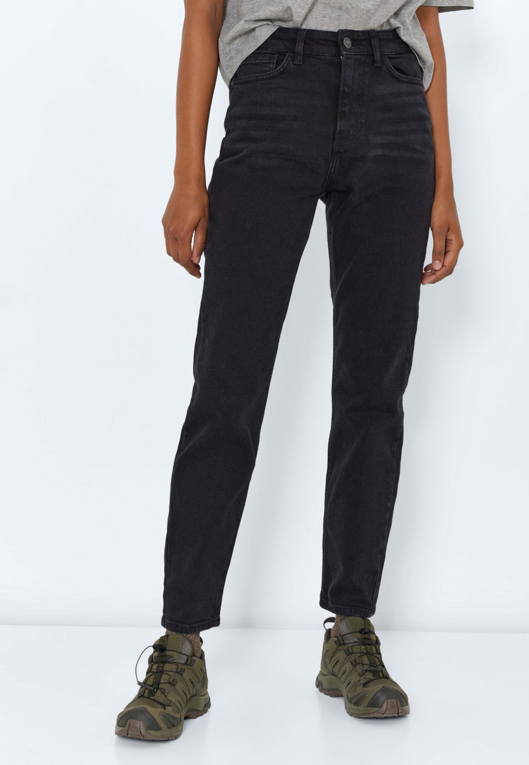 Noisy May - Moni High Waist Straight Ank Black Denim - Jeans | Women-Image