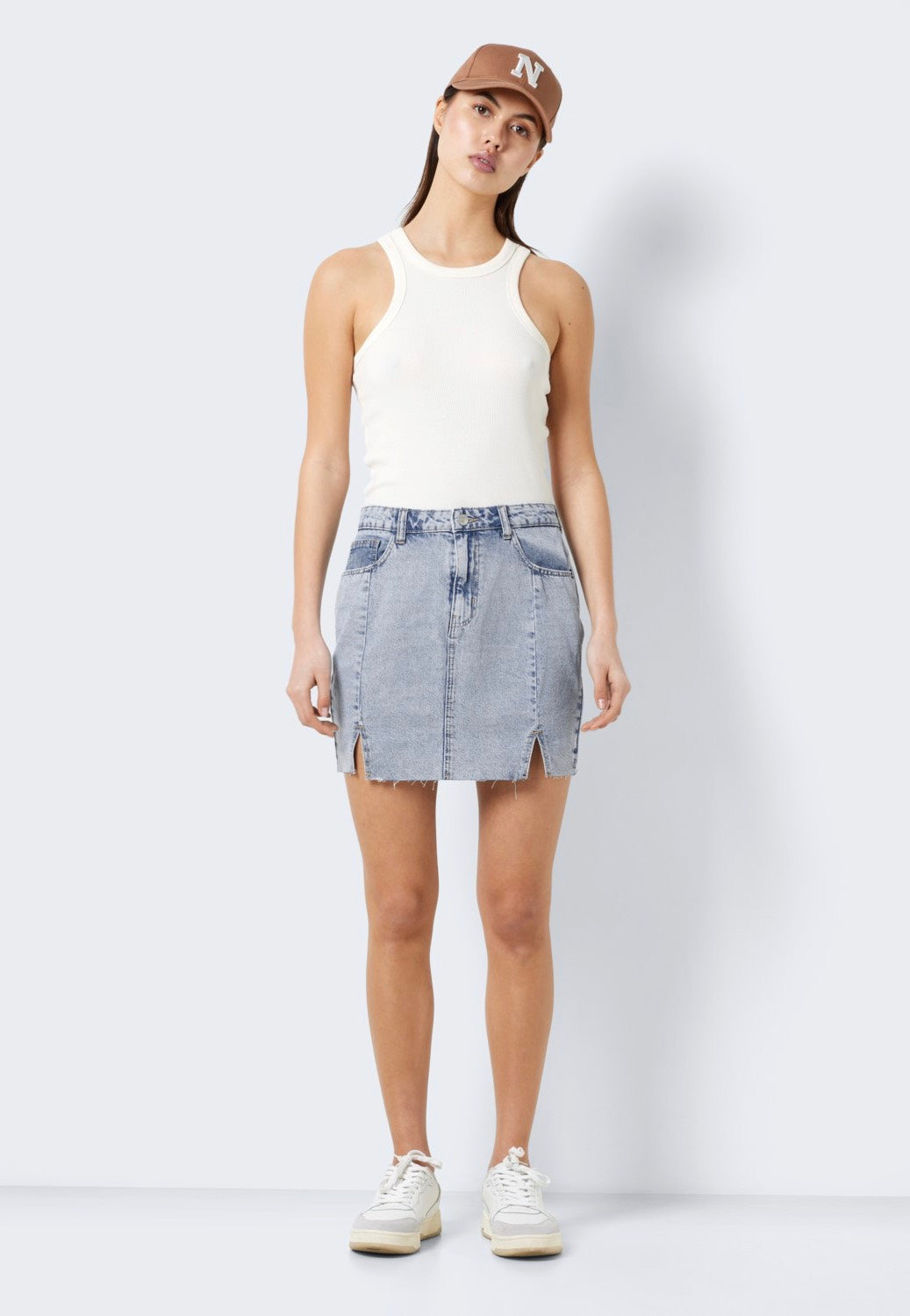 Noisy May - April Slit Light Blue Denim - Skirt | Women-Image