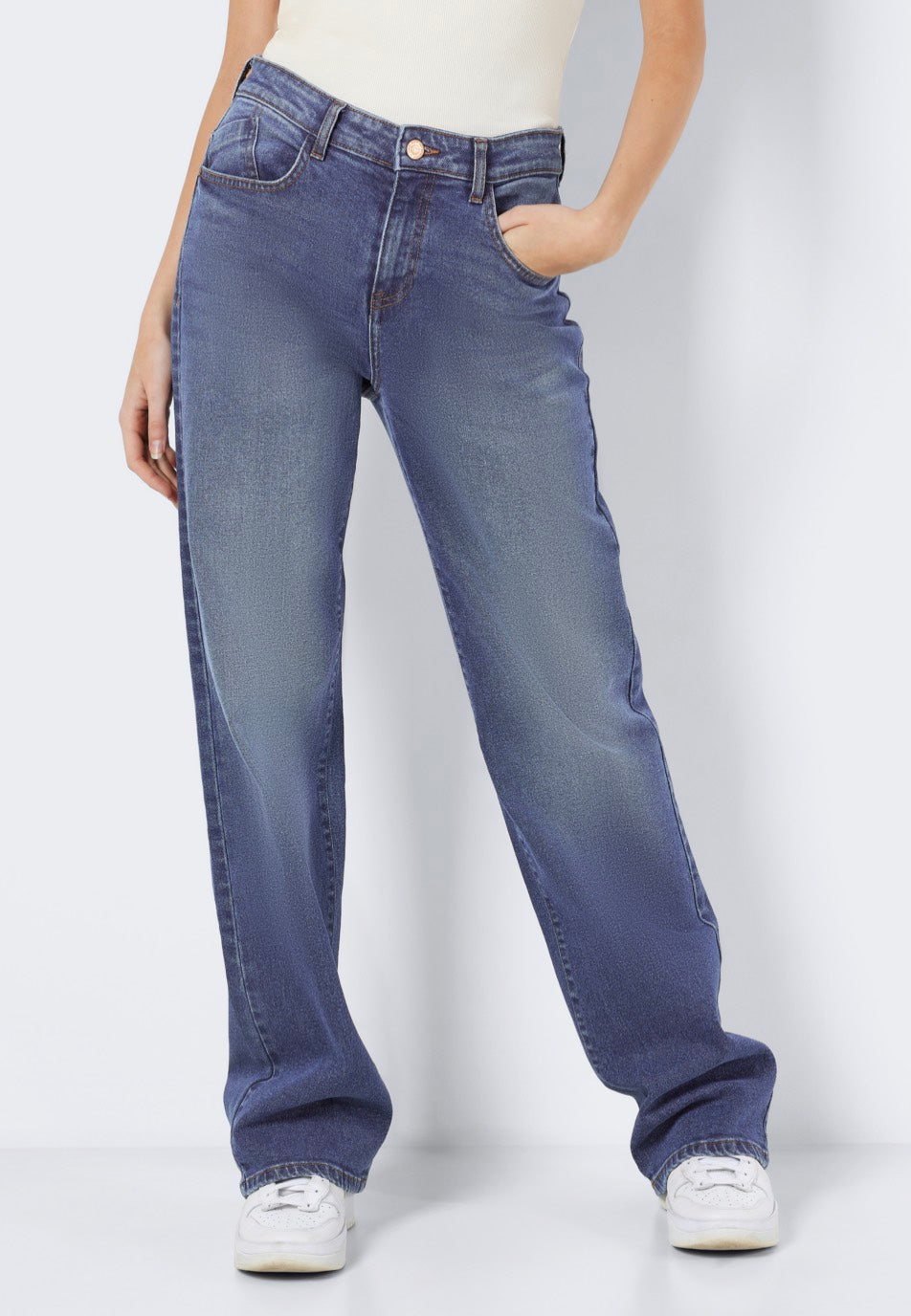 Noisy May - Yolanda Wide Medium Blue Denim - Jeans | Women-Image