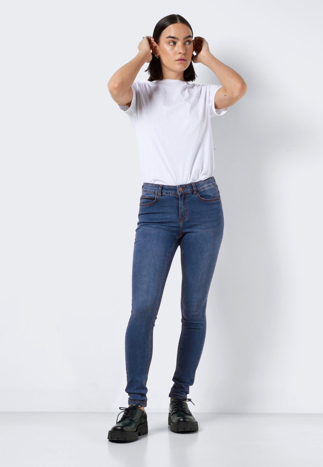 Noisy May - Billie Normal Waist Skinny Medium Blue Denim - Jeans | Women-Image